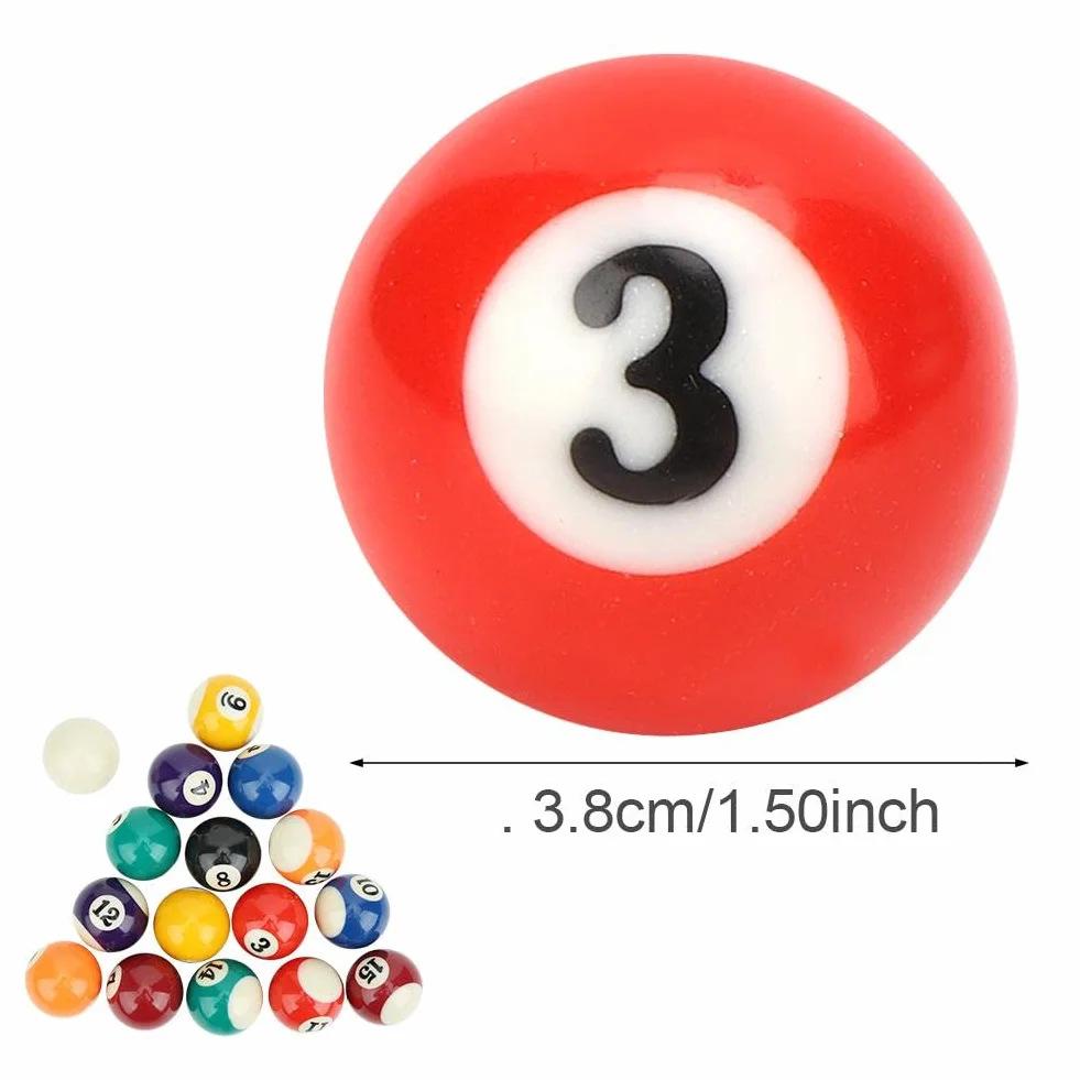 16 szt. 38 mm żywica dla dzieci bilard zabawka mini akcesoria do stołu bilardowego