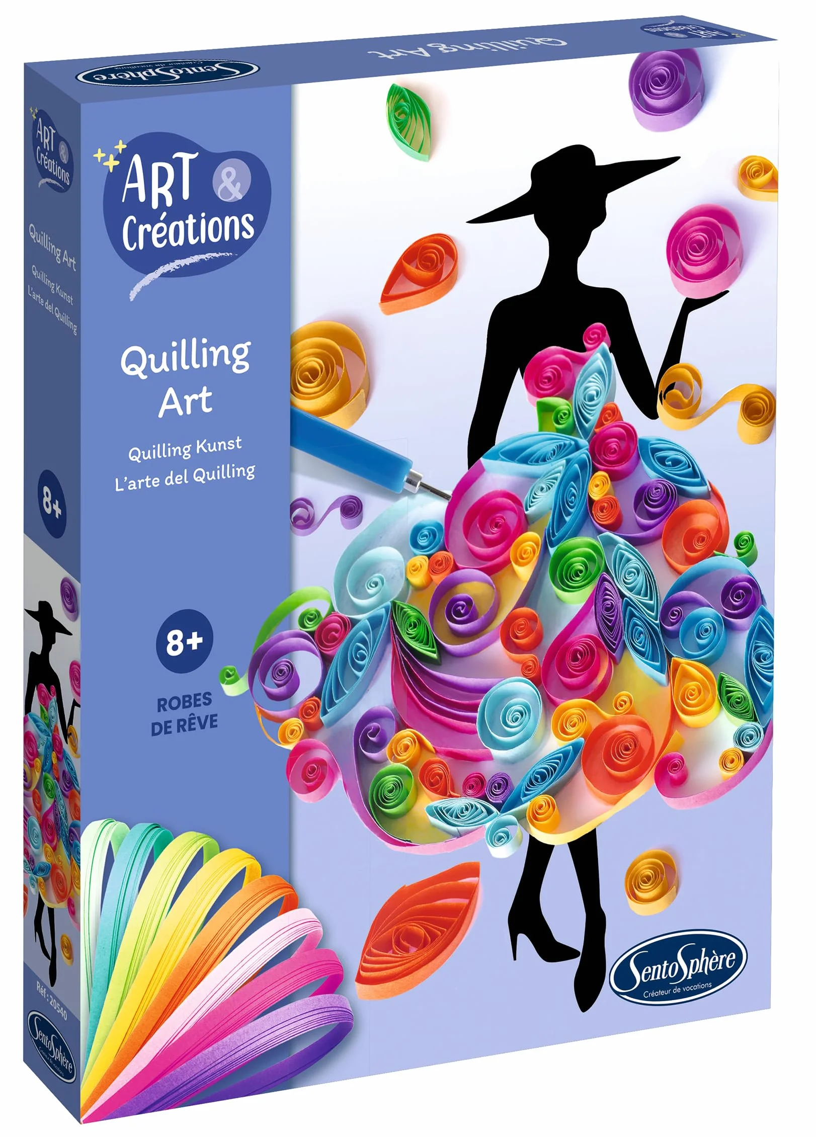 Sentosphere 3920540 zestaw do majsterkowania, sukienka Quilling Art, kreatywny zestaw dla dzieci i dorosłych, DIY, do majsterkowania, mody, moda