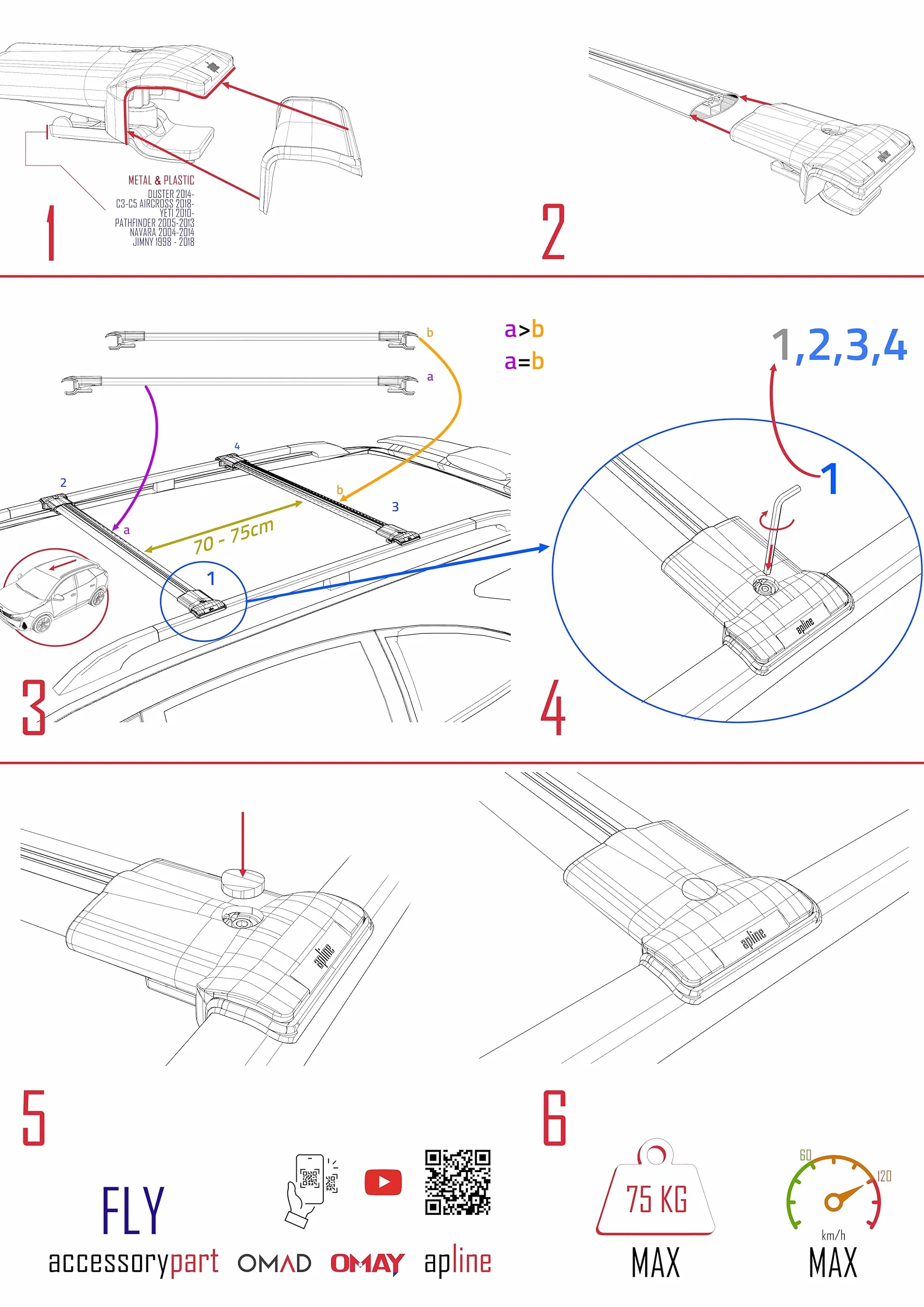 Kompatybilny z Seat Ateca (KH7) 2016-2026 ACE-1 Model Aluminiowy bagażnik dachowy – 2 poprzeczki, szary