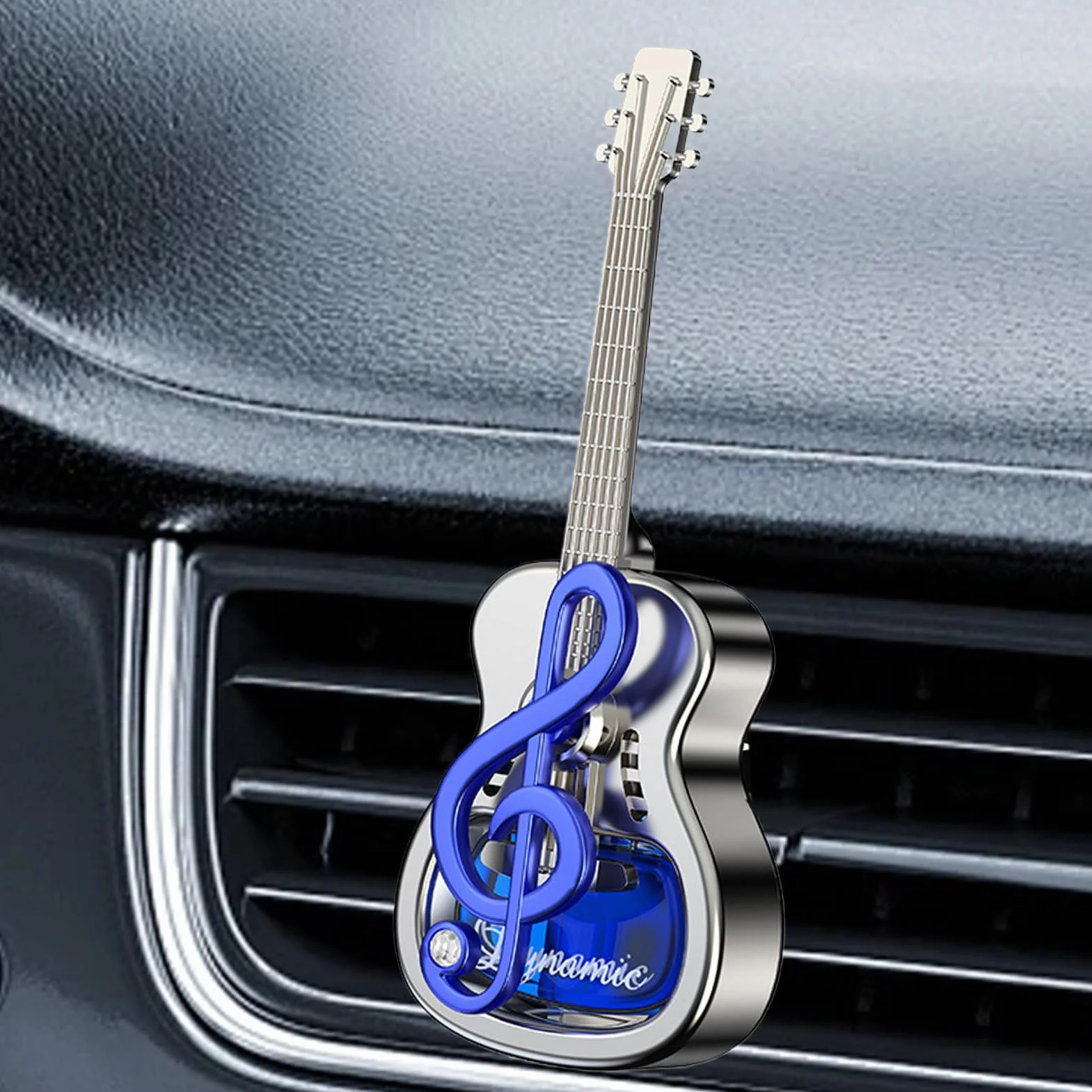 Guitar Shape Car Air Freshener Vent Clip Long Lasting Fragrance Dispenser ABS Metal