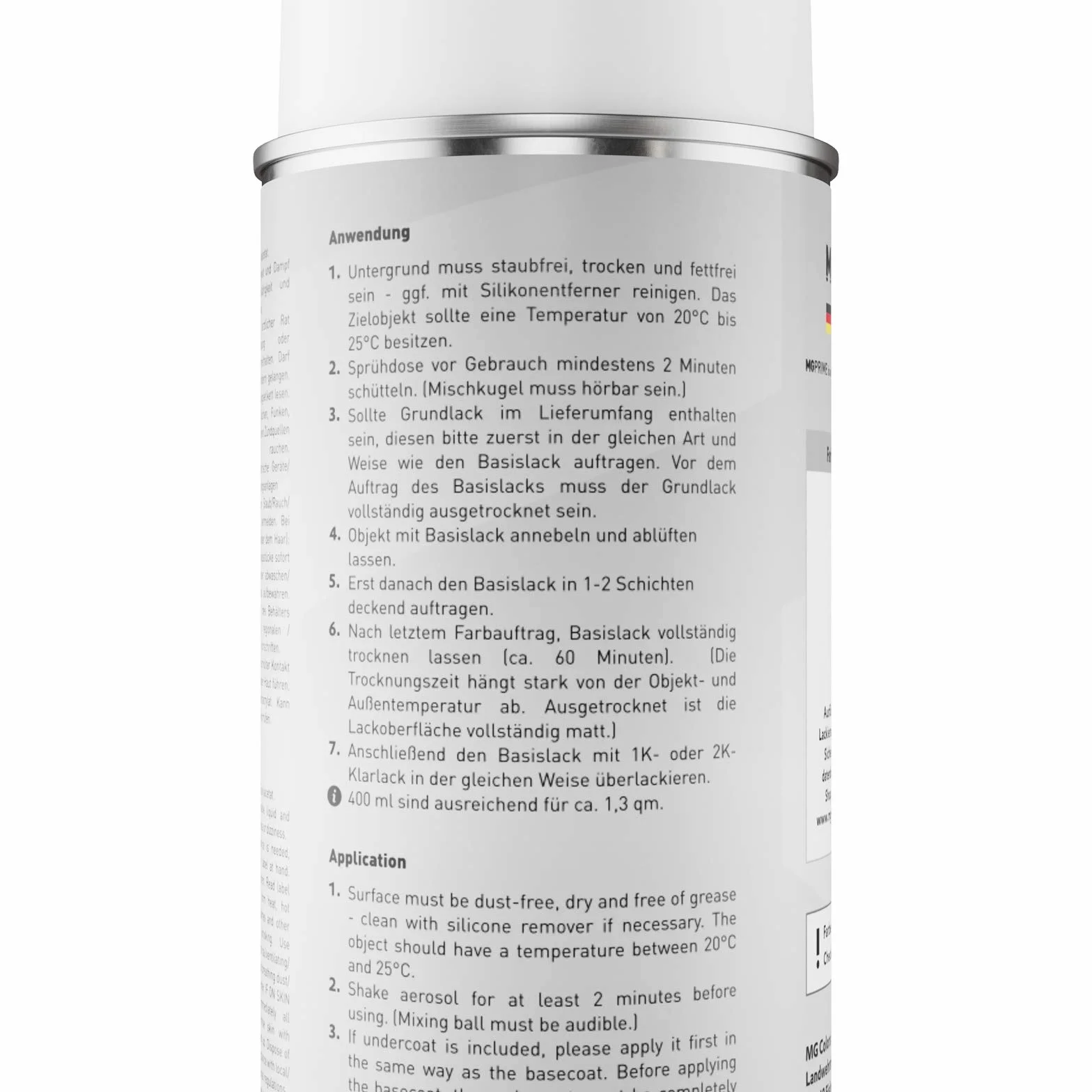 MG PRIME Lakier samochodowy Spray Can Set DAF DAF4902 Crystal White Base Coat Clear Lacquer 400ml