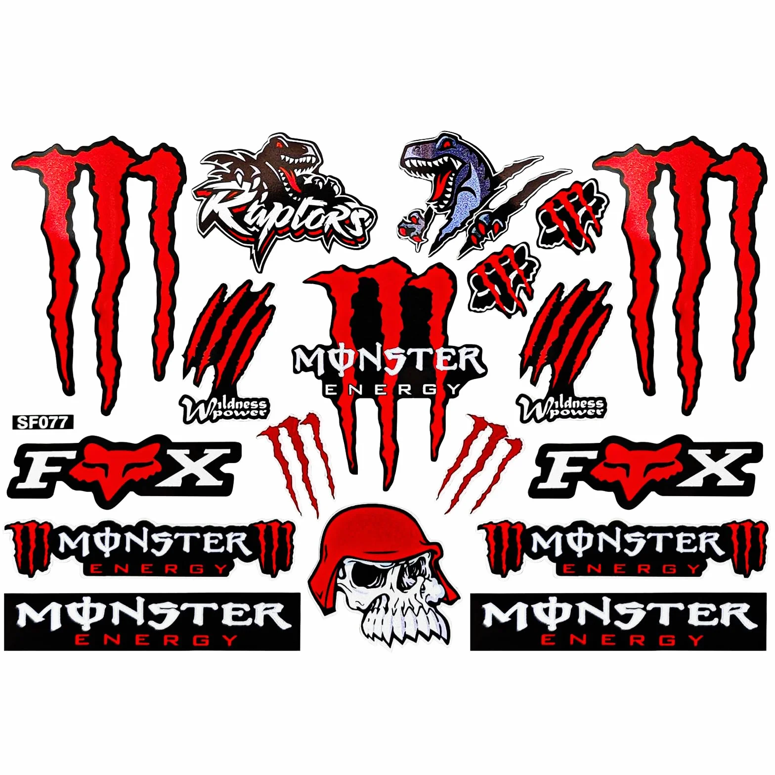 Monster Energy naklejka odblaskowa, wodoszczelna, z motywem potwora. Wysokiej jakości naklejka na motocykl, kask motocyklowy, deskorolkę, samochód i motocykl, kolor czerwony