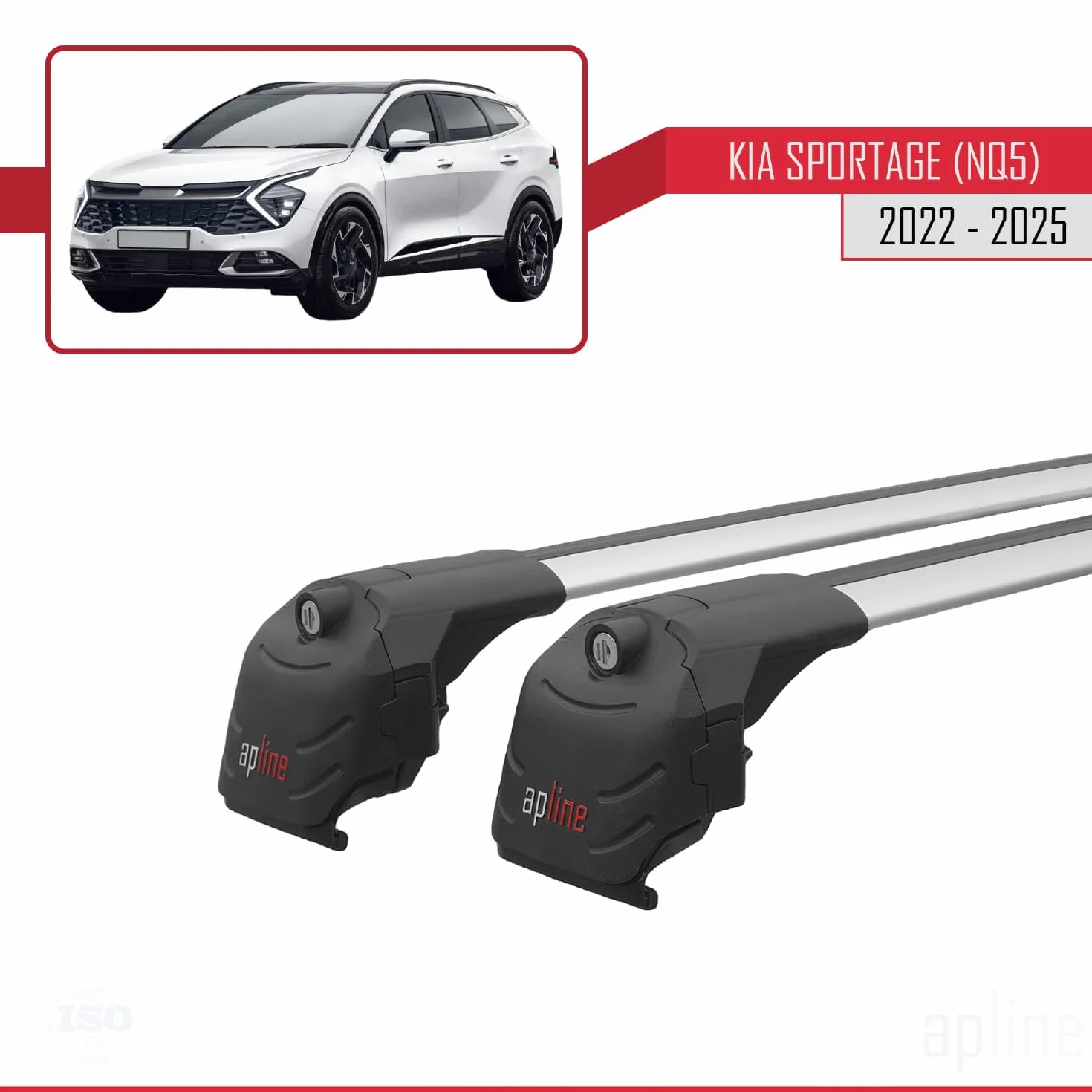 Aluminiowe poprzeczki dachowe do Kia Sportage 5 NQ5 2022-2026 ACE-2 Szary 2 szt.