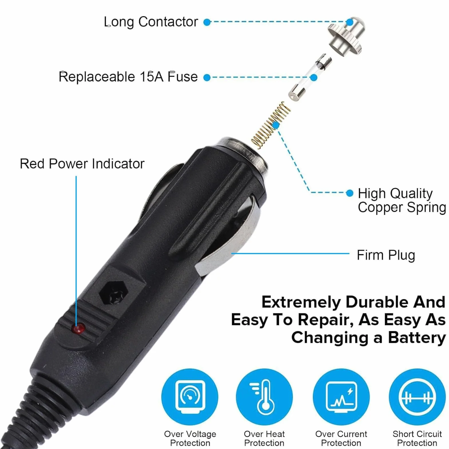Lokujący Papieros do XT60 Kabel Złącza o Długości 300 Cm 18AWG Drut 9,84 Stóp Przedłużacz dla Entuzjastów RC Sporty na Zewnątrz 12V-24V Napięcie Wejściowe