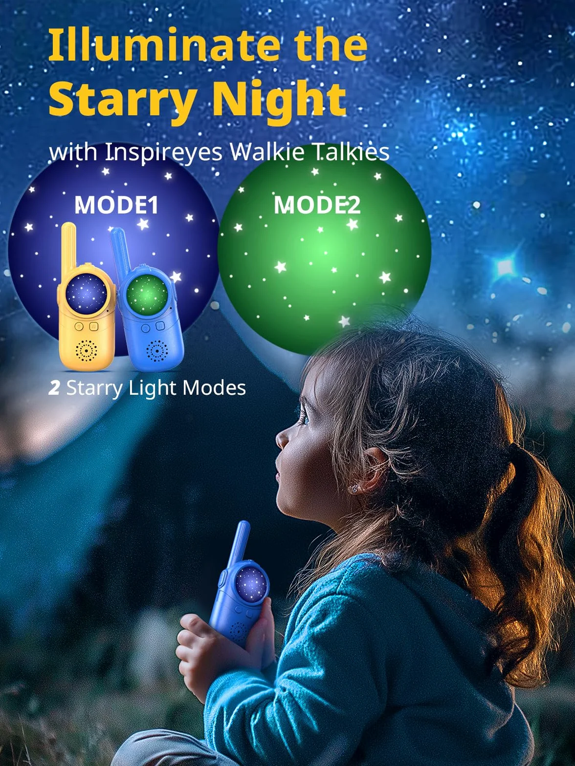 Inspireyes Walkies Talkie dla dzieci, prezenty dla 3-, 4, 5-letniej dziewczynki, 2 opakowania prezentów świątecznych dla chłopców w wieku 3, 4, 5, 6-8 lat, zabawki dla małych dzieci, do gier wewnątrz