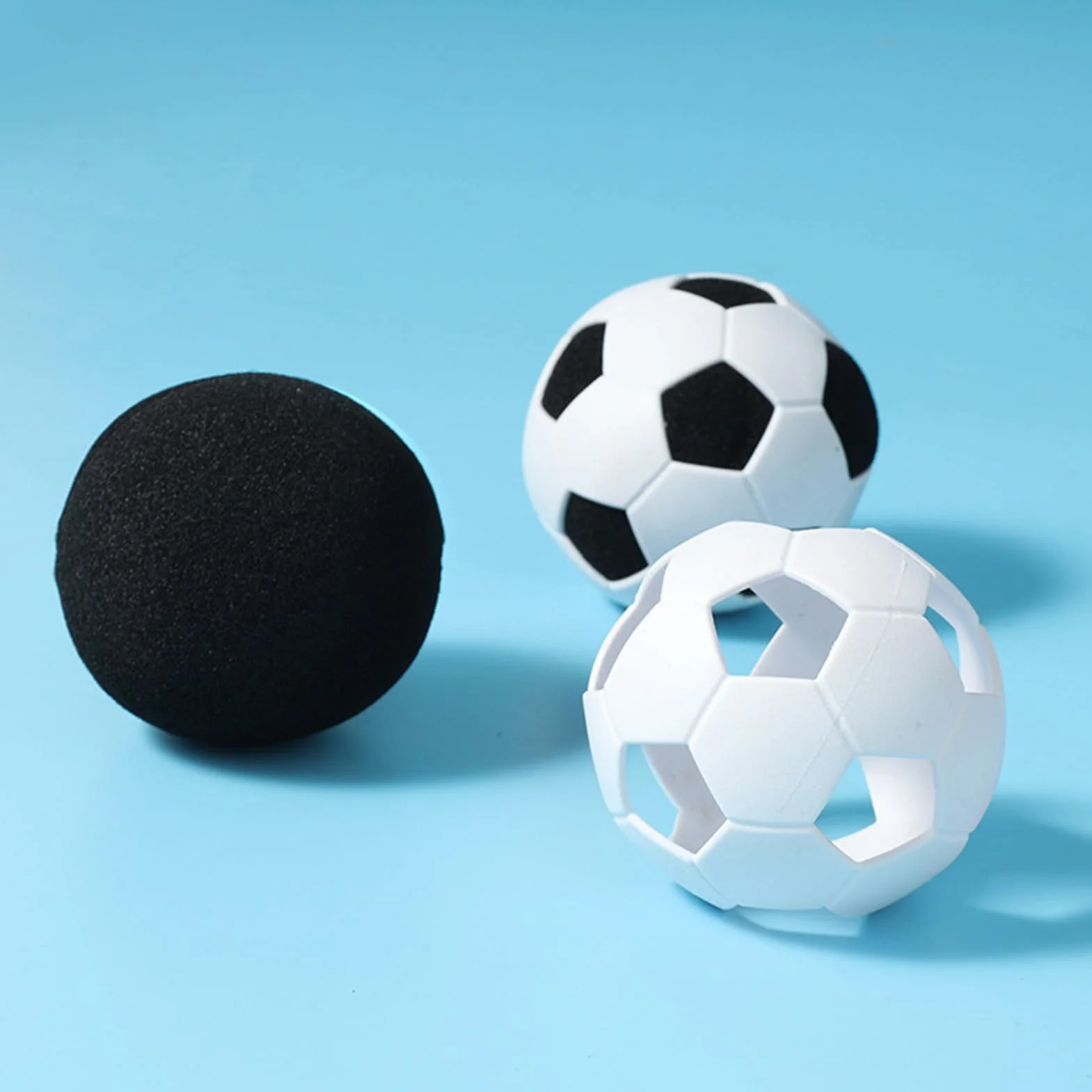 Soft Mini Soccer Balls, Sponge Toy Ball Set, 3 Pack Bouncy with Lightweight Feel, Foam Soccer, Kids Sports Play Toy with Versatile Use, Mini Balls for Indoor Outdoor Home School Games