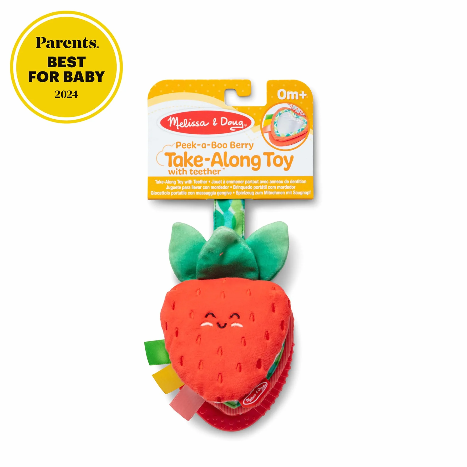 Melissa & Doug Przypinana multisensoryczna kukułka jagodowa zabawka podróżna dla małych dzieci, zabawka dla noworodków do 12 miesięcy