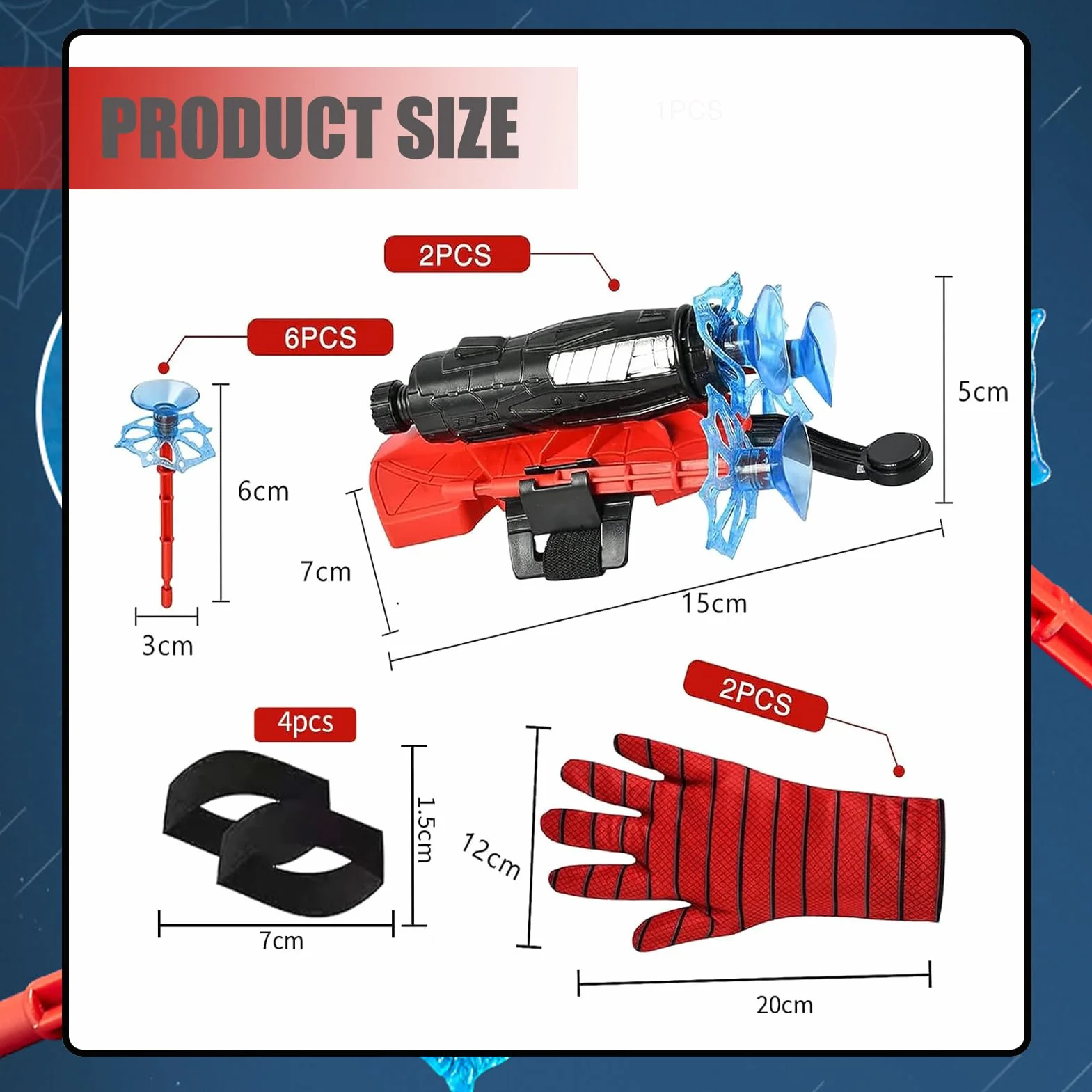 Super Spider Launcher, zestaw 2 rękawic dla dzieci, pająk bohater, rękawice Spiderman, Web Shooter, zabawka na nadgarstek, zestaw zabawek do cosplay
