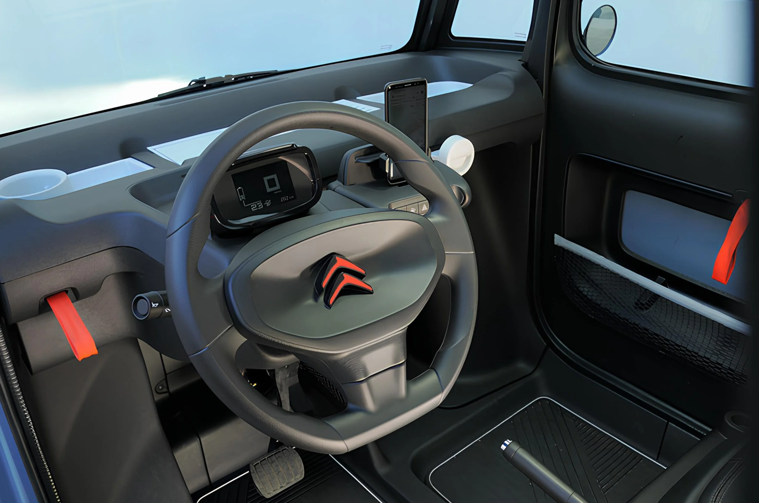 Logo Kolorowe do Kierownicy kompatybilny z Citroën Ami – Akcesoria do Personalizacji Kierownicy, Zestaw Ozdobny, Wysokiej Jakości Tworzywo Sztuczne, Łatwa Instalacja, Pomarańczowy/Tonic