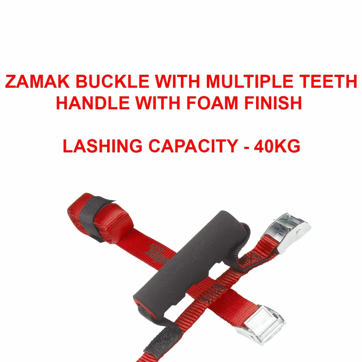 Master Lock 3126EURDAT Skrzyżowane paski z klamrą i uchwytem do przenoszenia czerwone 2,50 m x 25 mm 5,5 m x 25 mm