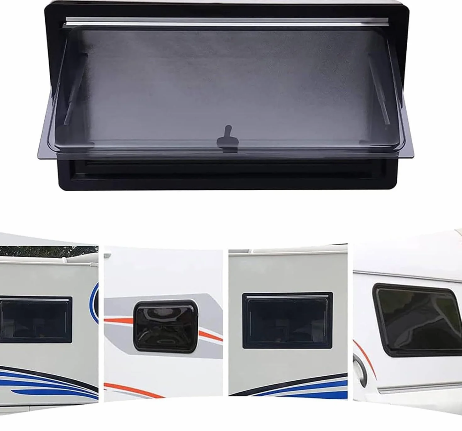 Okno Do Kampera 90x55cm Pionowe Przesuwanie Z Ekranem Przeciw Szkodnikom
