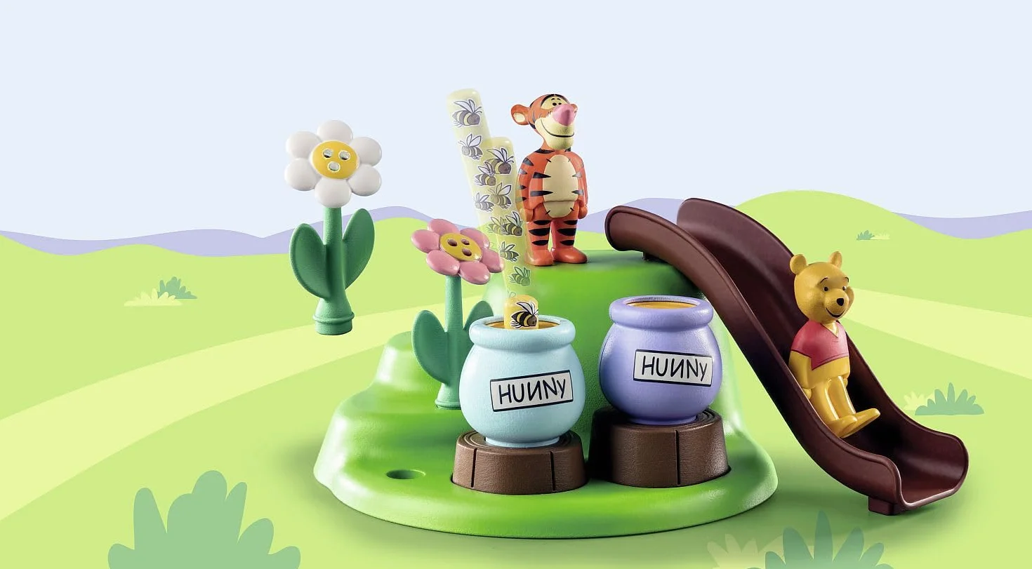 PLAYMOBIL 71317 1.2.3 & Disney: Pszczeli ogród Kubusia Puchatka i Tygrysa, zabawka edukacyjna dla maluchów, od 12 miesięcy