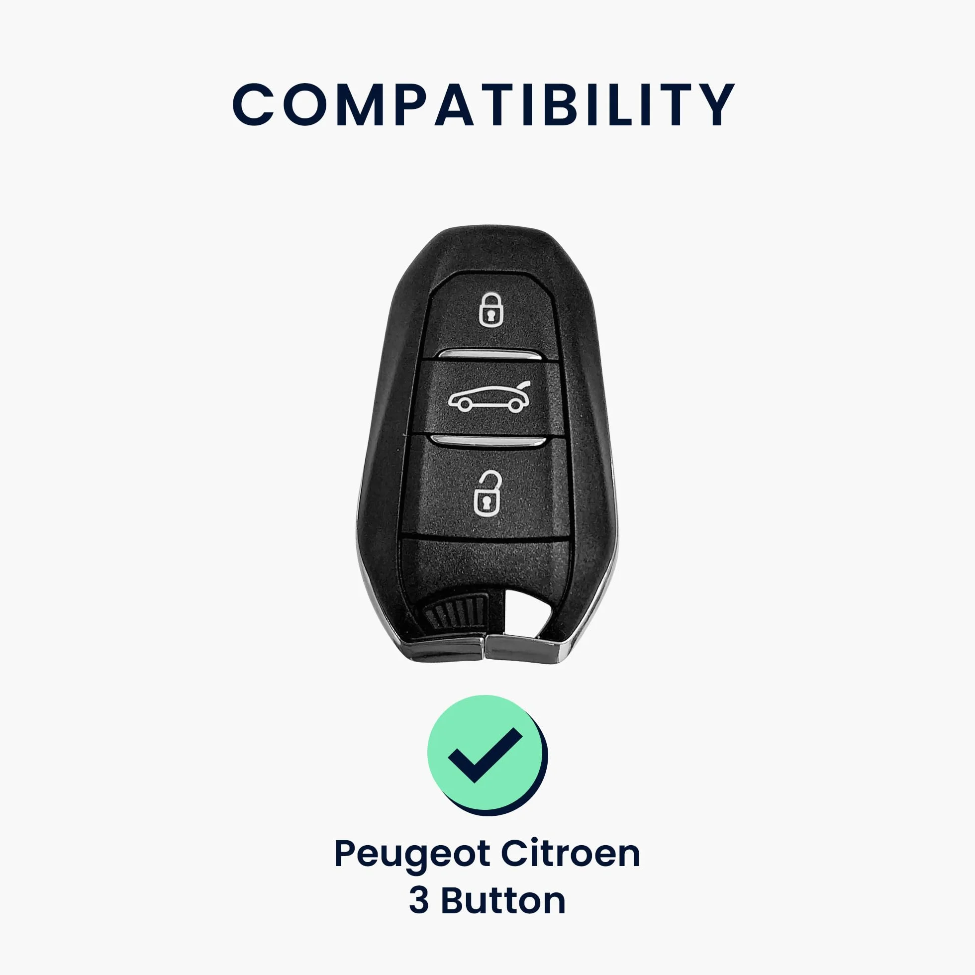 kwmobile Silikonowe etui ochronne na kluczyk samochodowy Peugeot Citroen 3-przyciskowy Keyless Go czarny