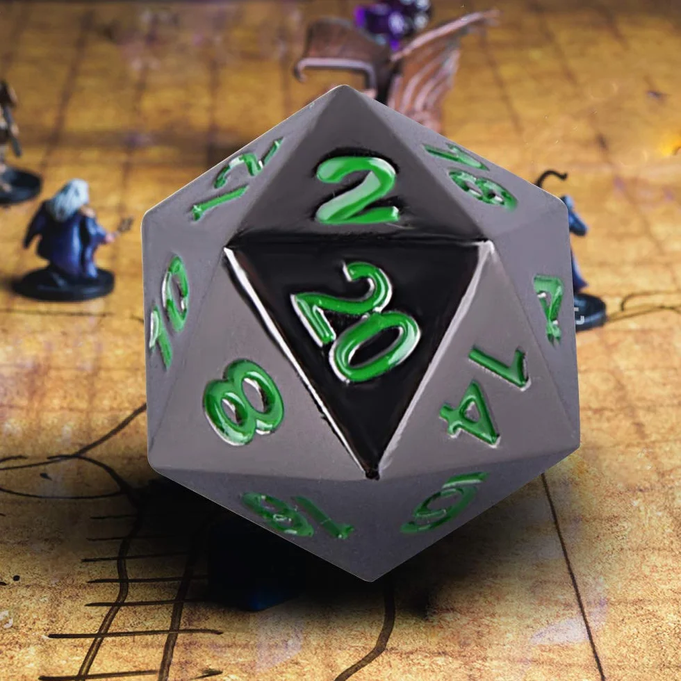 SIQUK Metalowe kości wielościenne 7-matrycowe z metalową obudową do Dungeons and Dragons RPG Dice Gaming D&D i nauczanie matematyki