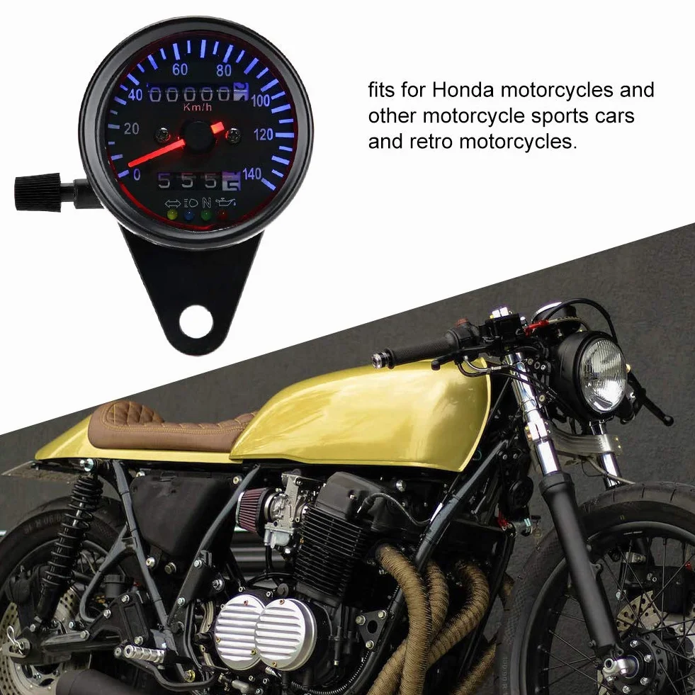 Licznik Prędkościomierza Motocyklowy LED 12V Podwójny Zestaw Cafe Racer