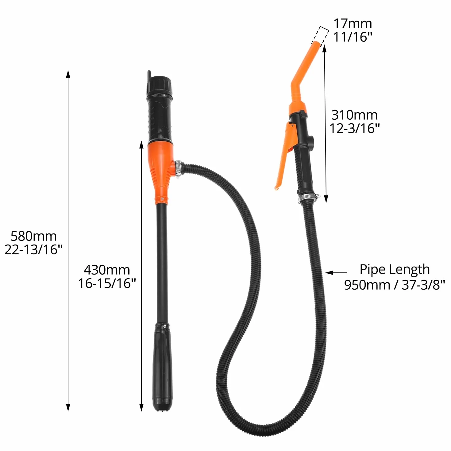 QWORK® Pompa paliwowa Przenośna pompa benzynowa do transferu akumulatora z dyszą szybkiego zatrzymywania i kontrolą przepływu do paliwa, oleju, oleju napędowego, benzyny