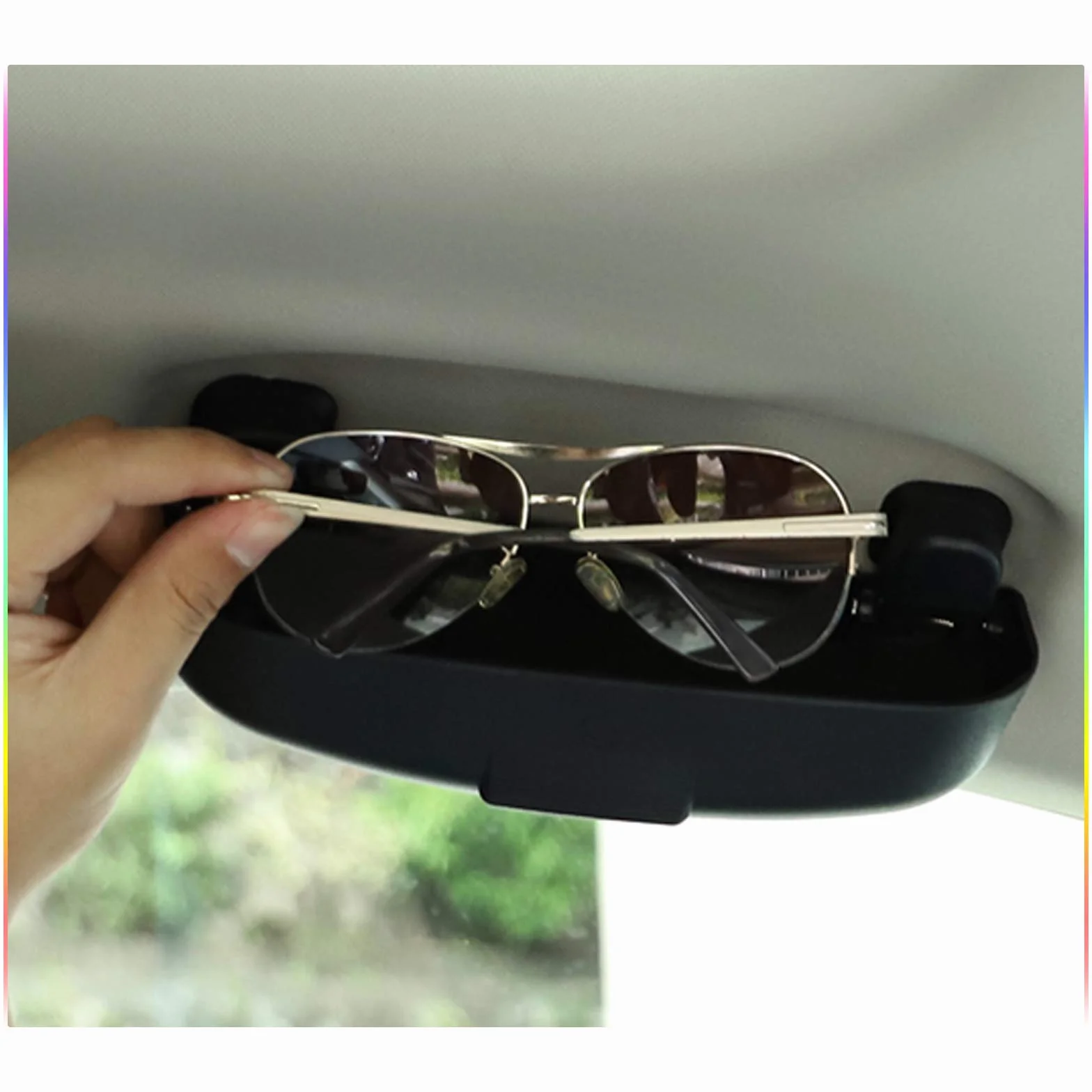 SKTU Etui na okulary do Volvo XC40 XC60 XC90, uchwyt na okulary przeciwsłoneczne, ABS (czarny)