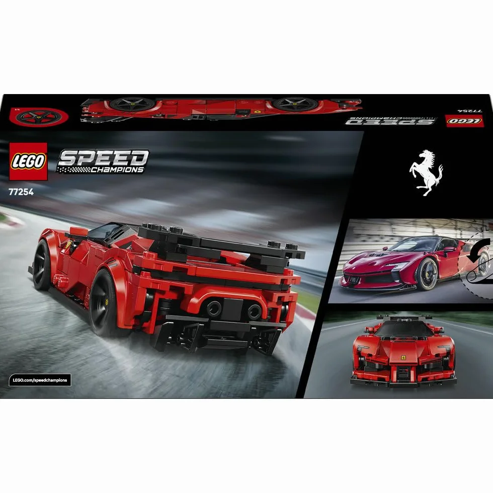 LEGO Speed Champions Samochód sportowy Ferrari SF90 XX Stradale, zabawka konstrukcyjna dla dzieci w wieku od 9 lat, pomysł na prezent dla chłopców, dziewczynek i miłośników samochodów 77254