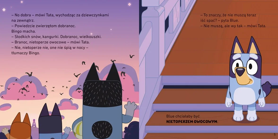 Bluey. Dobranoc, owocowy nietoperzu. Moja czytanka