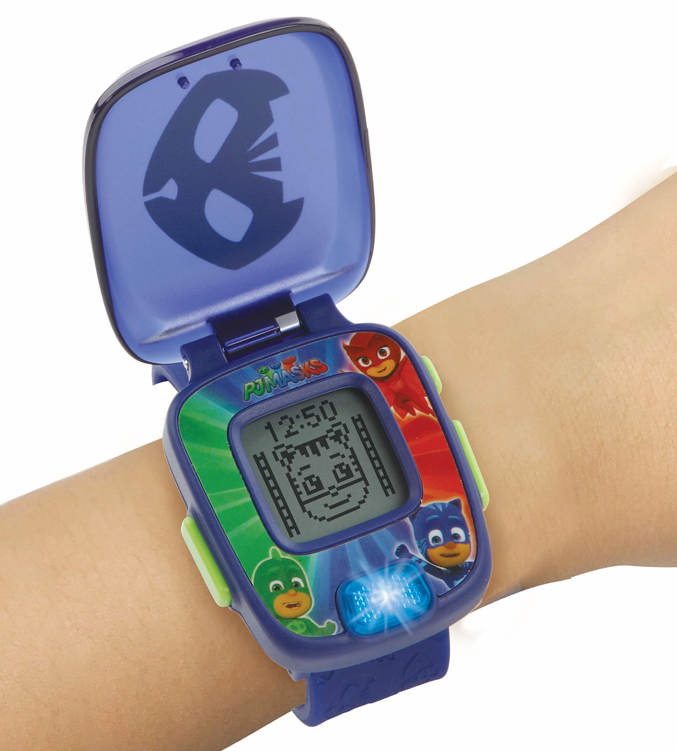 VTech Zegarek PJ Masks Gatuno, Smartwatch edukacyjny dla dzieci w wieku +3 lata, wersja ESP, niebieski, L (3480-175822), 1 szt