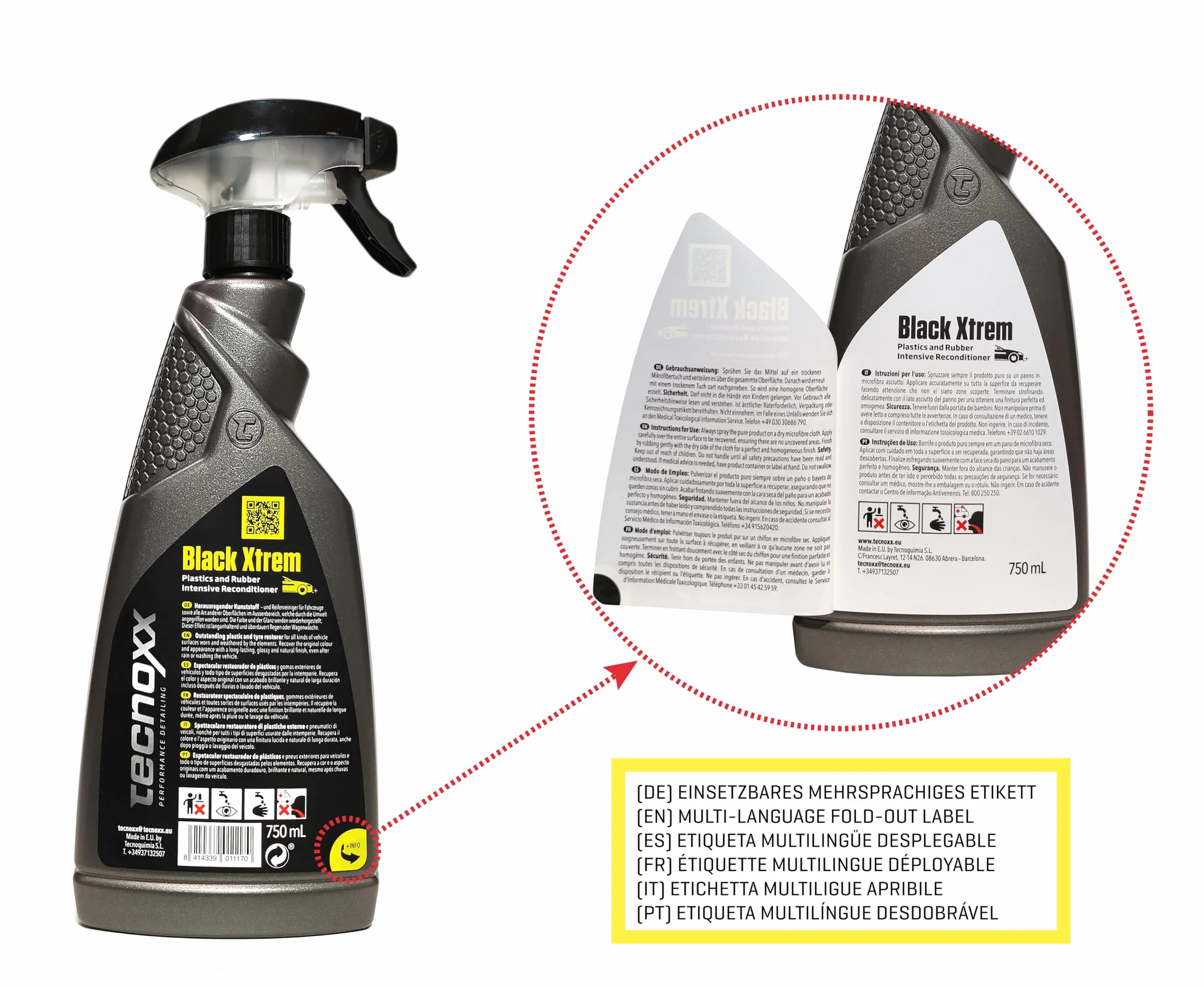 Tecnoxx Black Xtreme Restaurator do tworzyw sztucznych i gumowych 750 ml