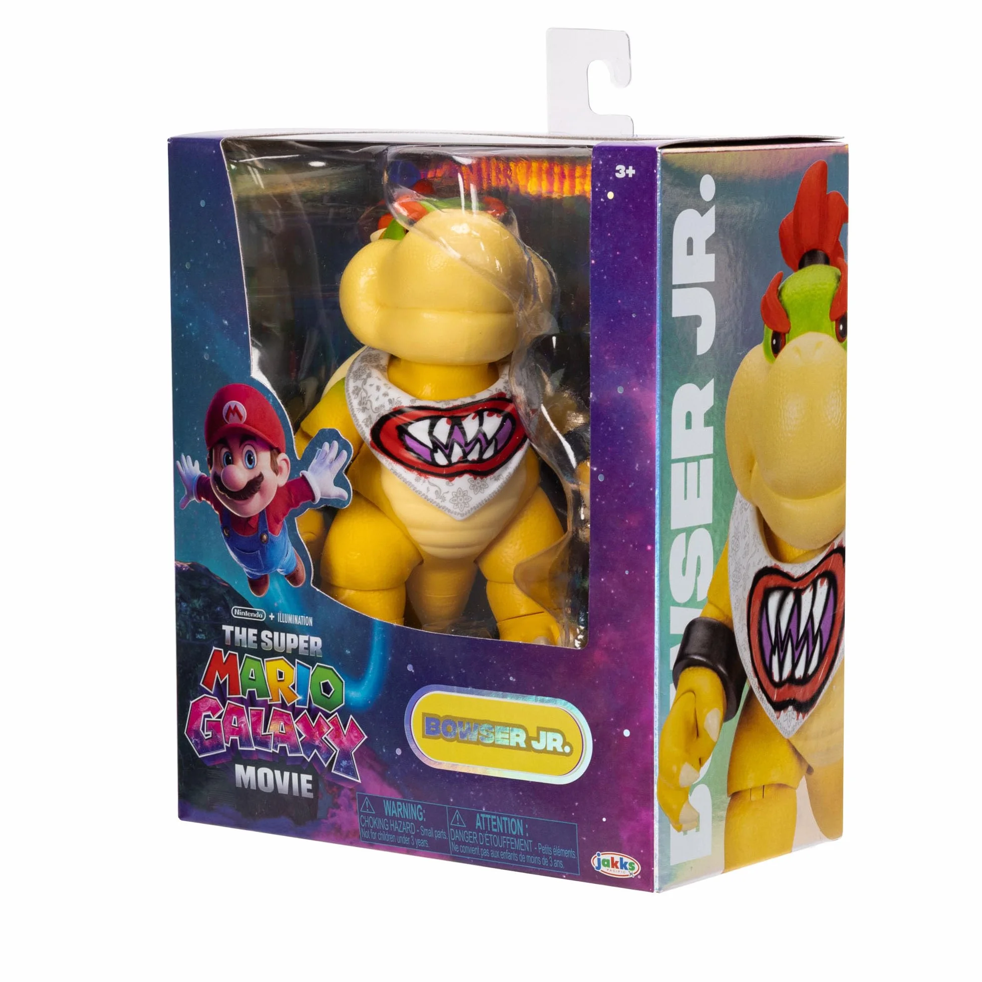 Figurka Bowser Jr. z filmu Super Mario Galaxy Movie, 5" / 12,7 cm, z akcesoriami, oficjalna licencja Jakks Pacific, 17 punktów artykulacji, w zestawie pędzel, dla dzieci w wieku 3+