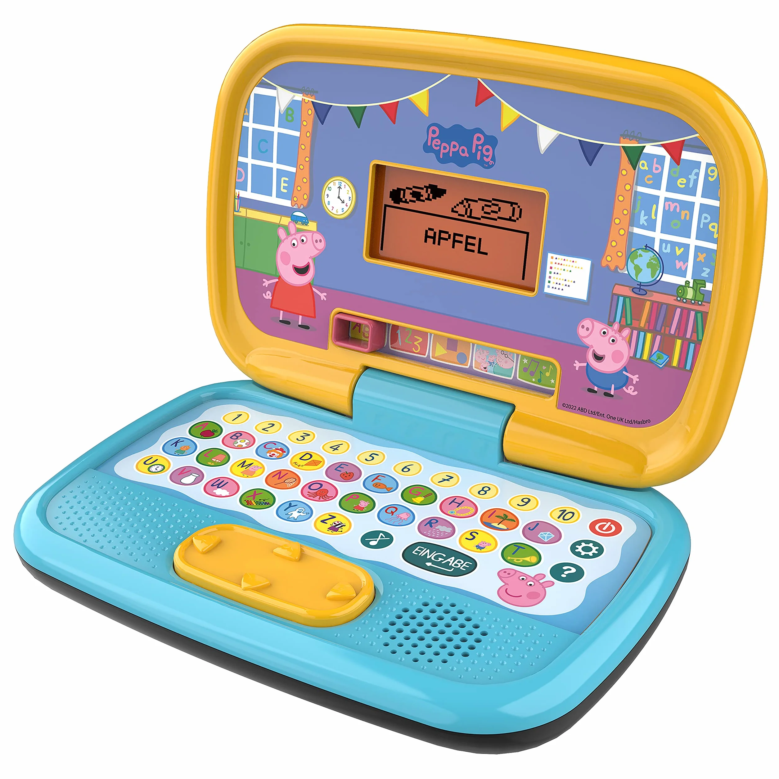 VTech Peppas Laptop do nauki – komputer do nauki z klawiaturą ABC i różnymi treściami edukacyjnymi z literami i słowami, cyframi, logiką, grami i muzyką, dla dzieci w wieku 3-6 lat