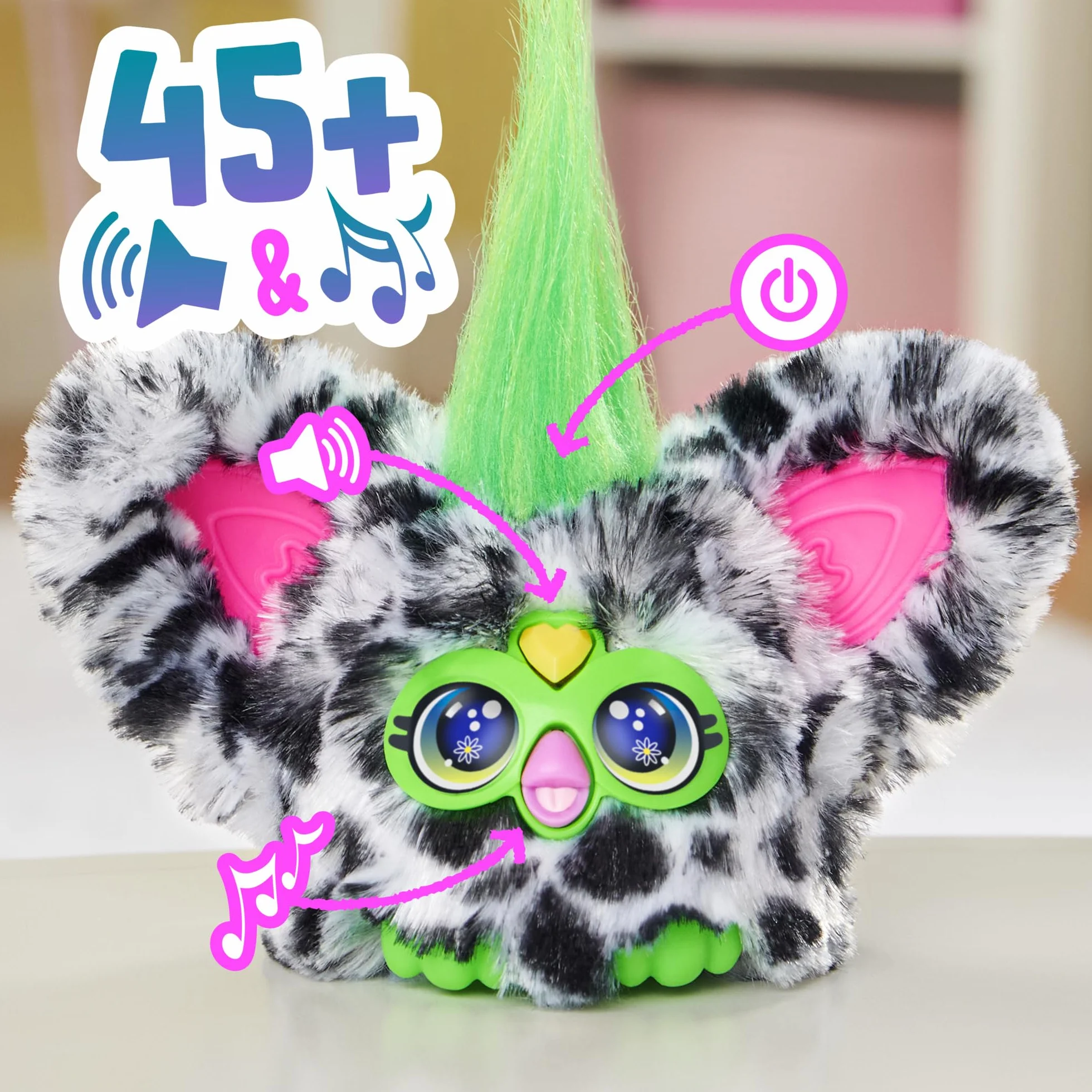 Furby Furblets Moo-Boo, miniaturowa, pluszowa, zabawkowa krówka
