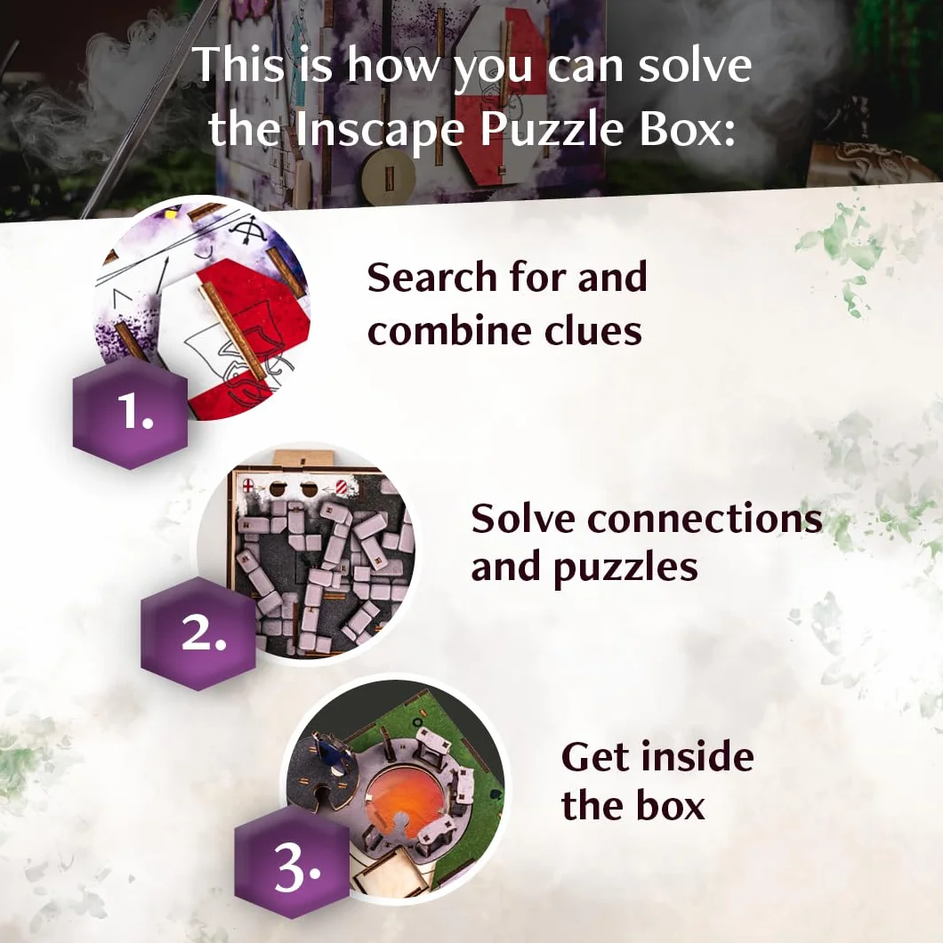 INSCAPE Cluebox Stonehenge´s Legacy interaktywne drewniane puzzle 3D z tajnymi mechanizmami – poznaj grę Escape Room – idealne dla fanów zagadek i dorosłych – pudełko na puzzle – prezent