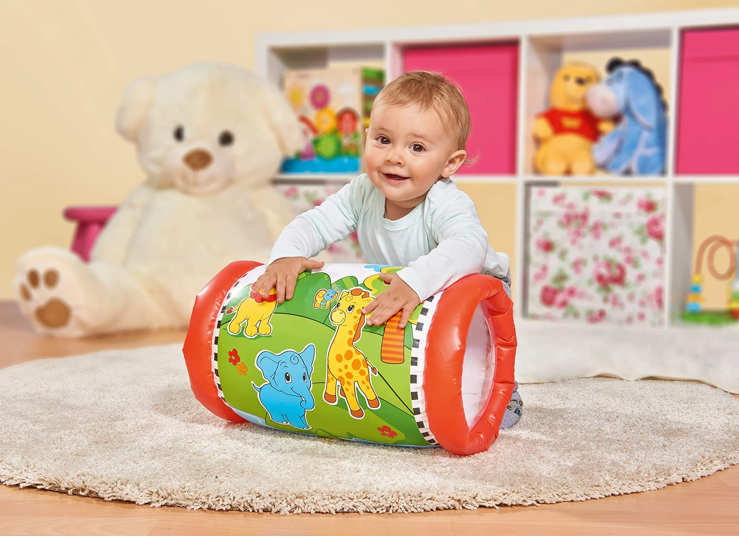 Simba 104010015 - ABC rolka do raczkowania, z pięknym nadrukiem, 2 okna i 2 grzechotki, od 12 miesięcy
