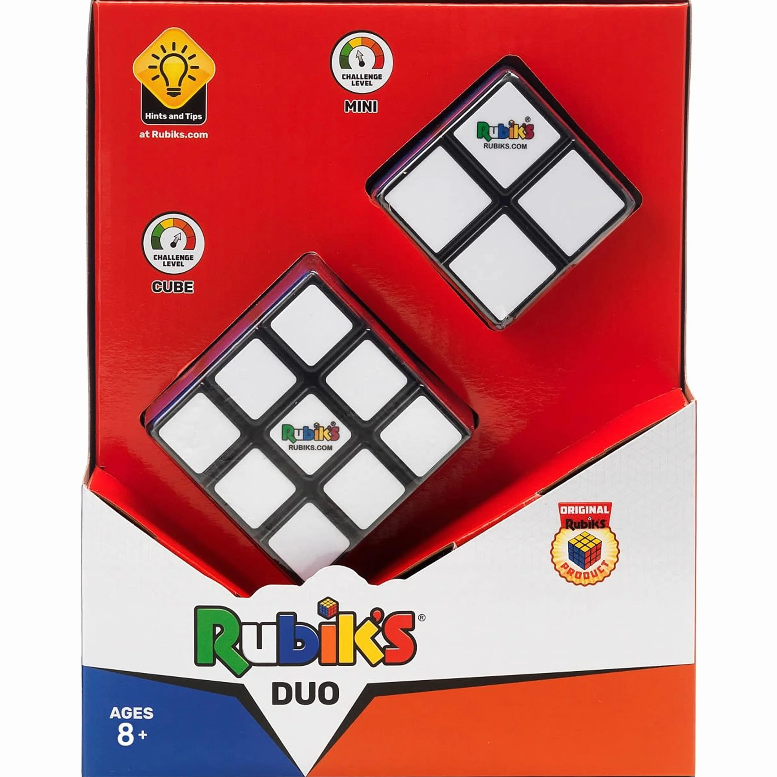 Kostka Rubika, Podwójny zestaw oryginalnej gry 3x3 i wersji Mini 2x2 z dopasowanymi kolorami i rozwiązywaniem problemów, Logiczna gra dla dzieci i dorosłych w wieku od 8 lat