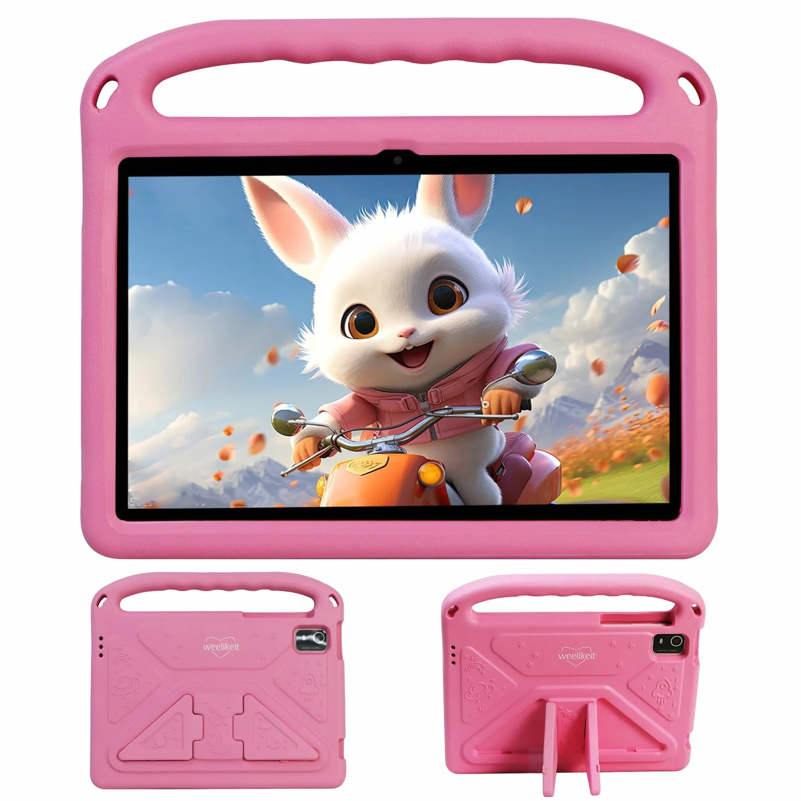 tablet dziecięcy 10-calowy z systemem Android 14, 8 (4 + 4) GB RAM, 128 GB ROM z osłoną EVA, Bluetooth, Wi-Fi, akumulator 6000 mAh, zabezpieczenie przed