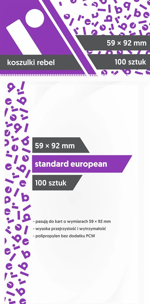 Asmodee, Koszulki na karty (59x92 mm) "Standard European", 100 sztuk