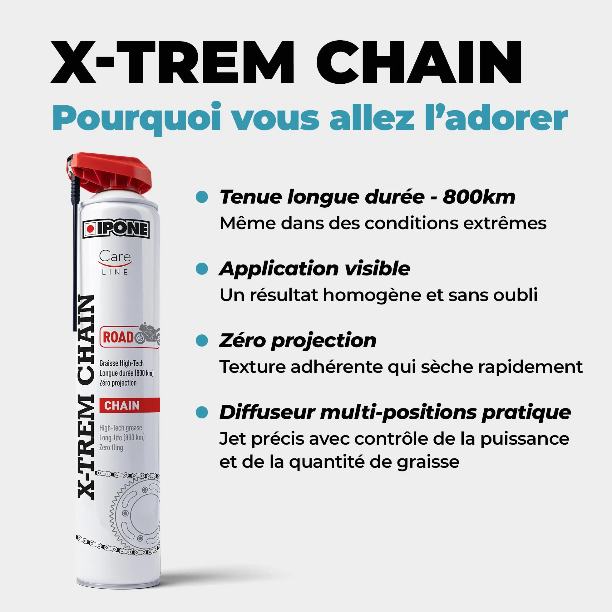 IPONE X-Trem Chain Road smar do łańcuchów motocyklowych 750 ml 800 km