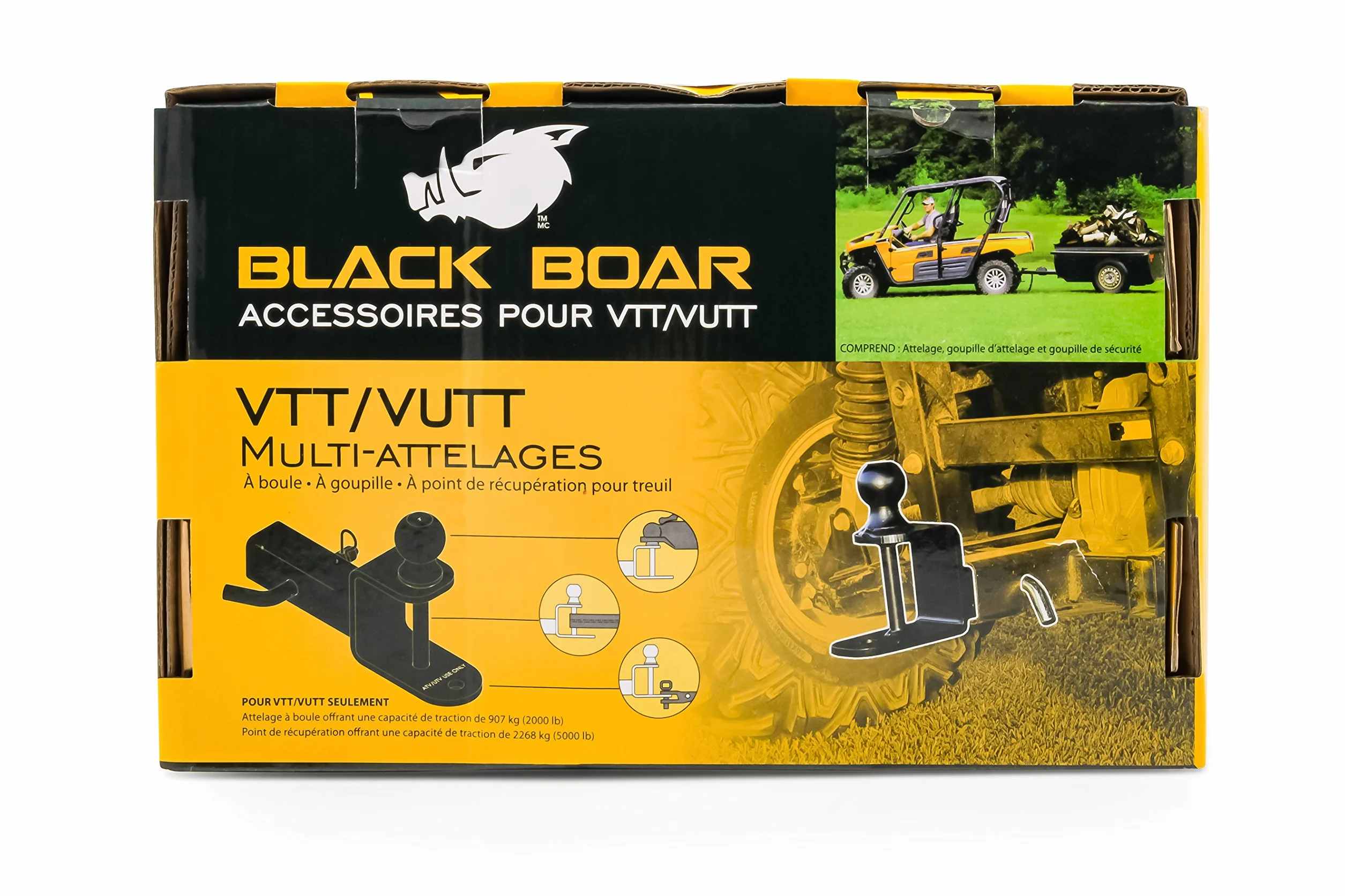 Black Boar uchwyt do ATV/UTV z kulą zaczepową 4,8 cm trzpień 3,2 cm