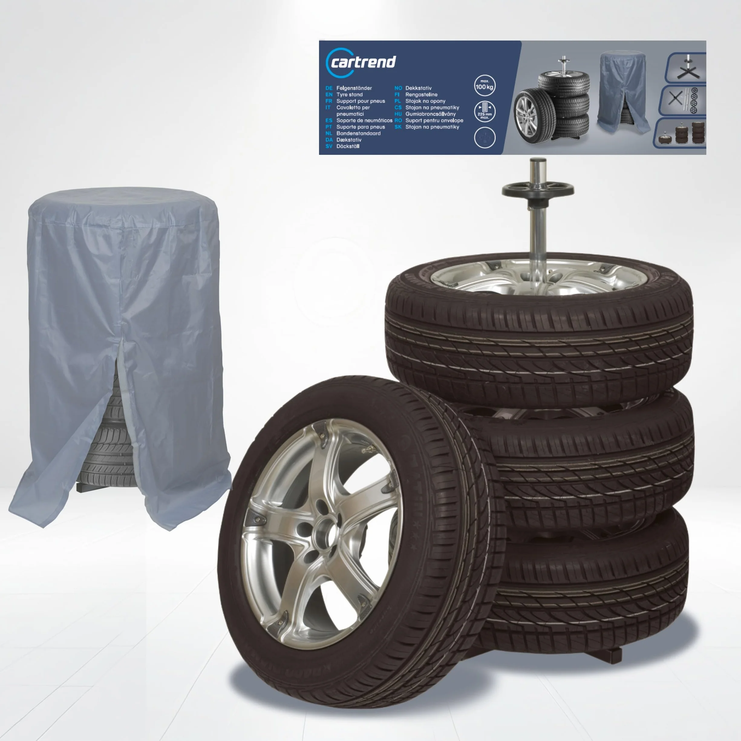 Cartrend Stojak Na Krawędź Felgi Z Ochronną Pokrywą Na Oponę Do 225 Mm