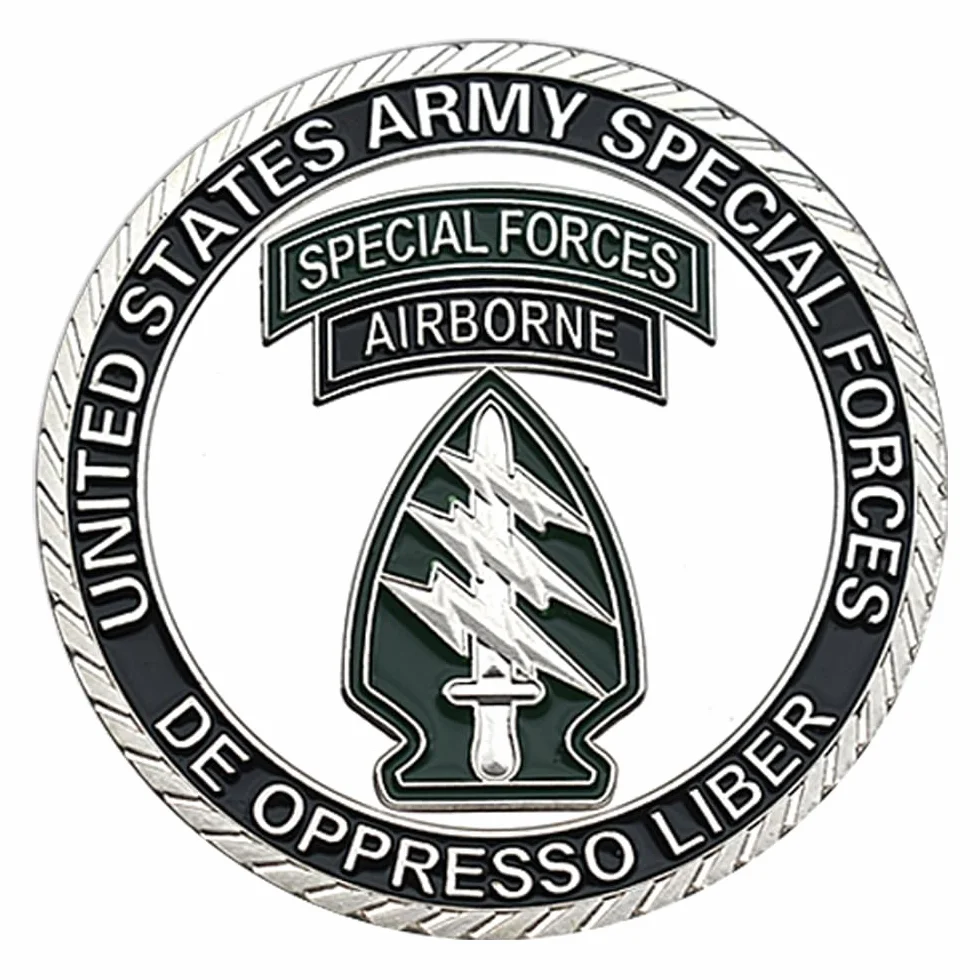 United States Army Special Forces Airborne Challenge Coin 1775 Metalowy medal z plastikowym etui sztuka rzemiosło pamiątka