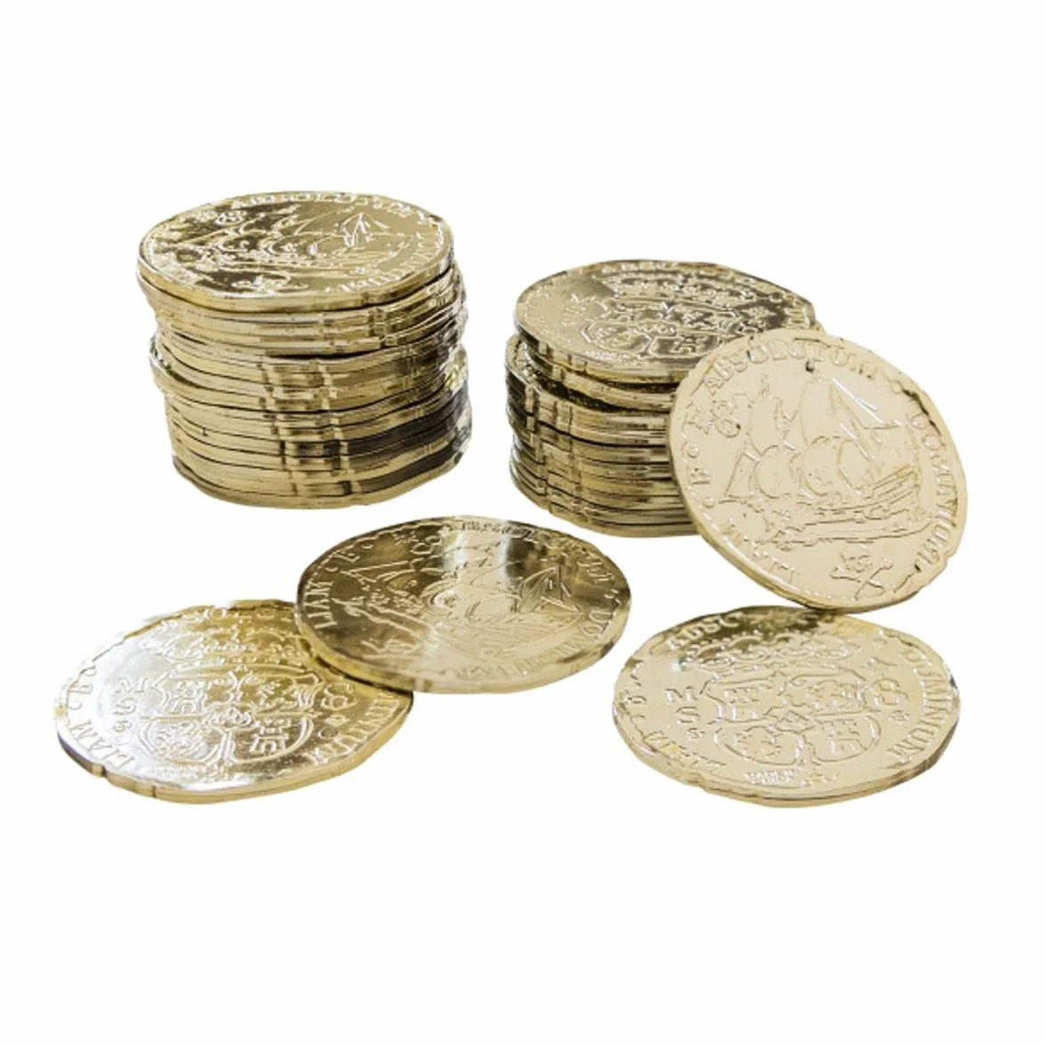 Amscan INT399879-72 monety Pirates Map plastikowa 3,3 x 3,3 cm, upominek