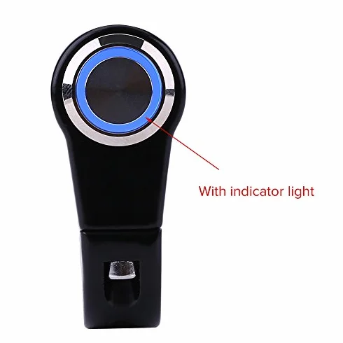 Keenso Motocyklowy przełącznik na kierownicę, 7/8", 22 mm, wodoszczelny, motocyklowy, przycisk na kierownicę (styl B Self-Locking Button with Light)