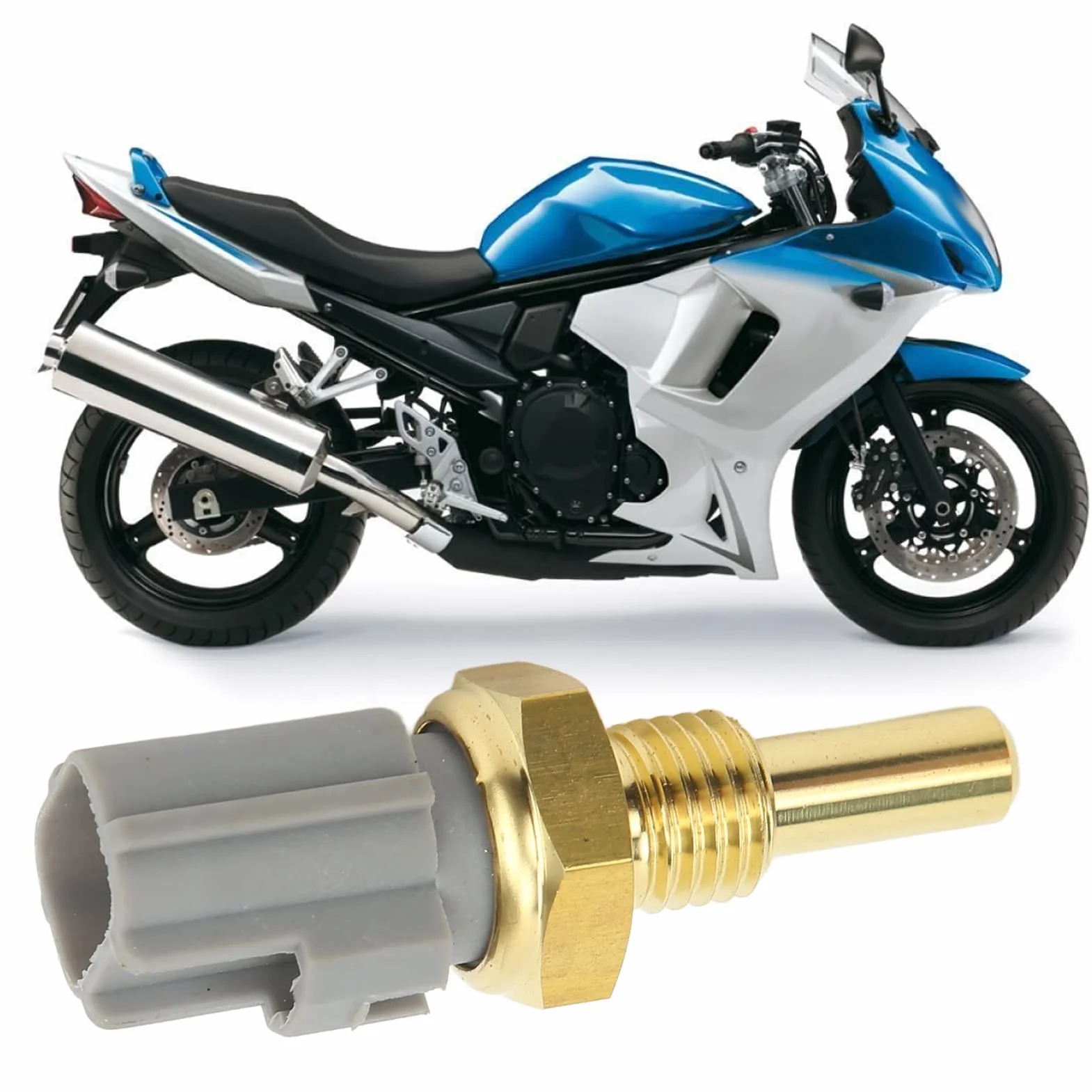 Czujnik Temperatury Wody Chłodzącej KIMISS 13650-10G00, Mosiężny Czujnik Temperatury Wody Chłodzącej dla Suzuki GSX-R600 GSX-R750 GSX-R1000 TL1000R