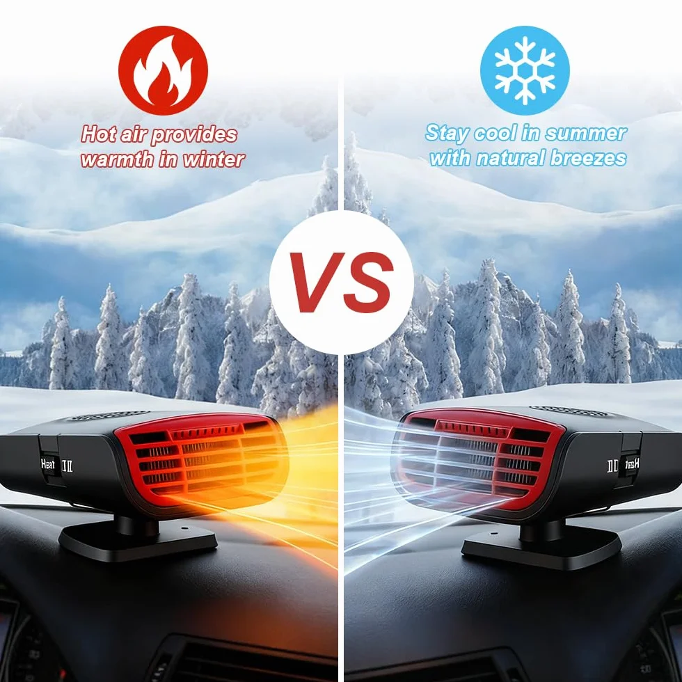 Ogrzewanie samochodowe 12 V 150 W 2 w 1 Odmrażacz szyby przedniej 360°