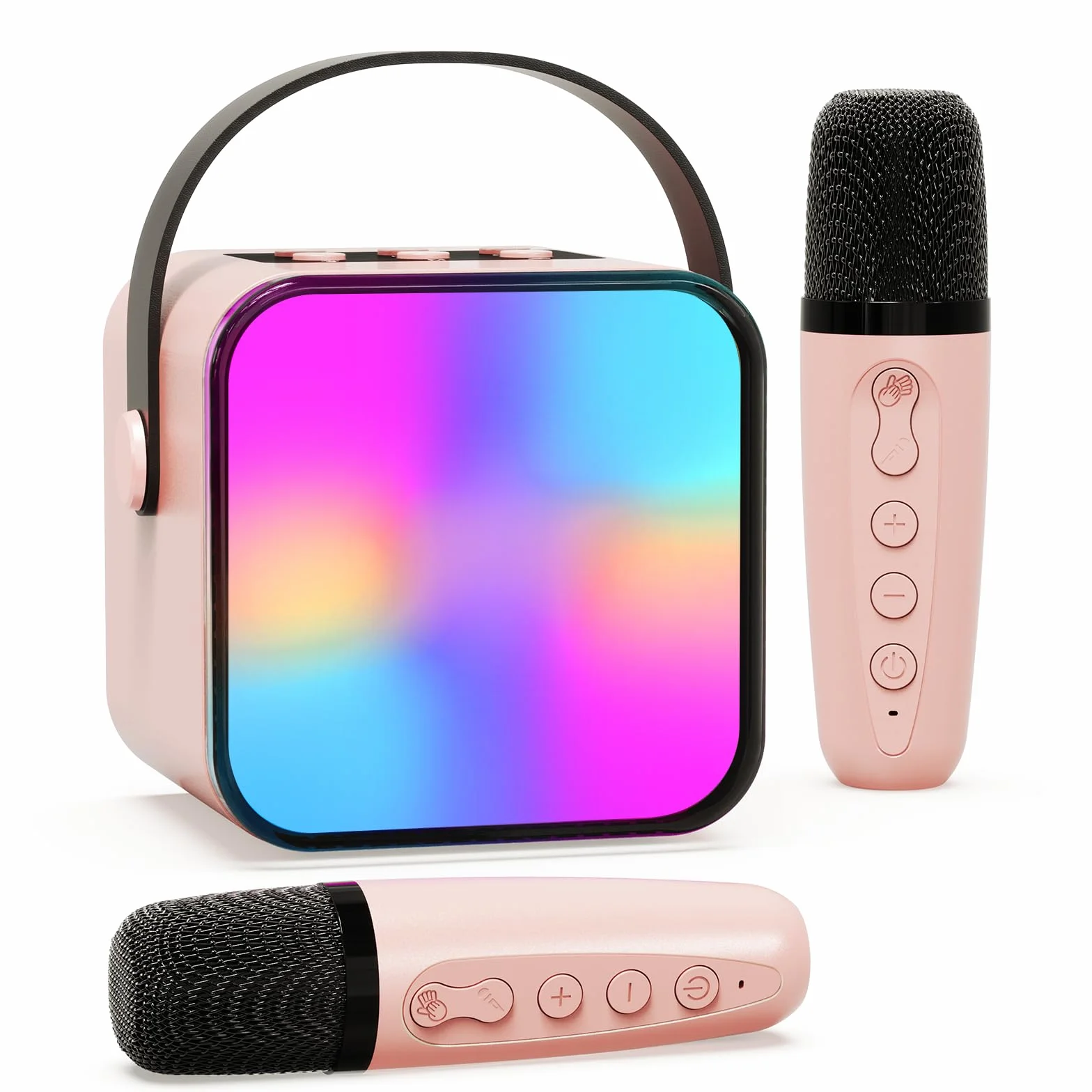 Mikrofon dla dzieci, mikrofon do karaoke z mikrofonem dla dzieci dorosłych głośnik Bluetooth z mikrofonem ze światłami LED, przenośny prezent na przyjęcie domowe prezent urodzinowy dla