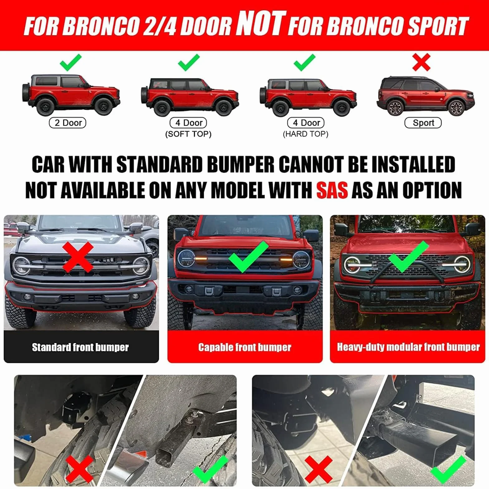 Mabett Wtyk przedniej osi do akcesoriów Ford Bronco 2021 2022 2/4-drzwiowy czarny gumowy korek ochrona 4 szt