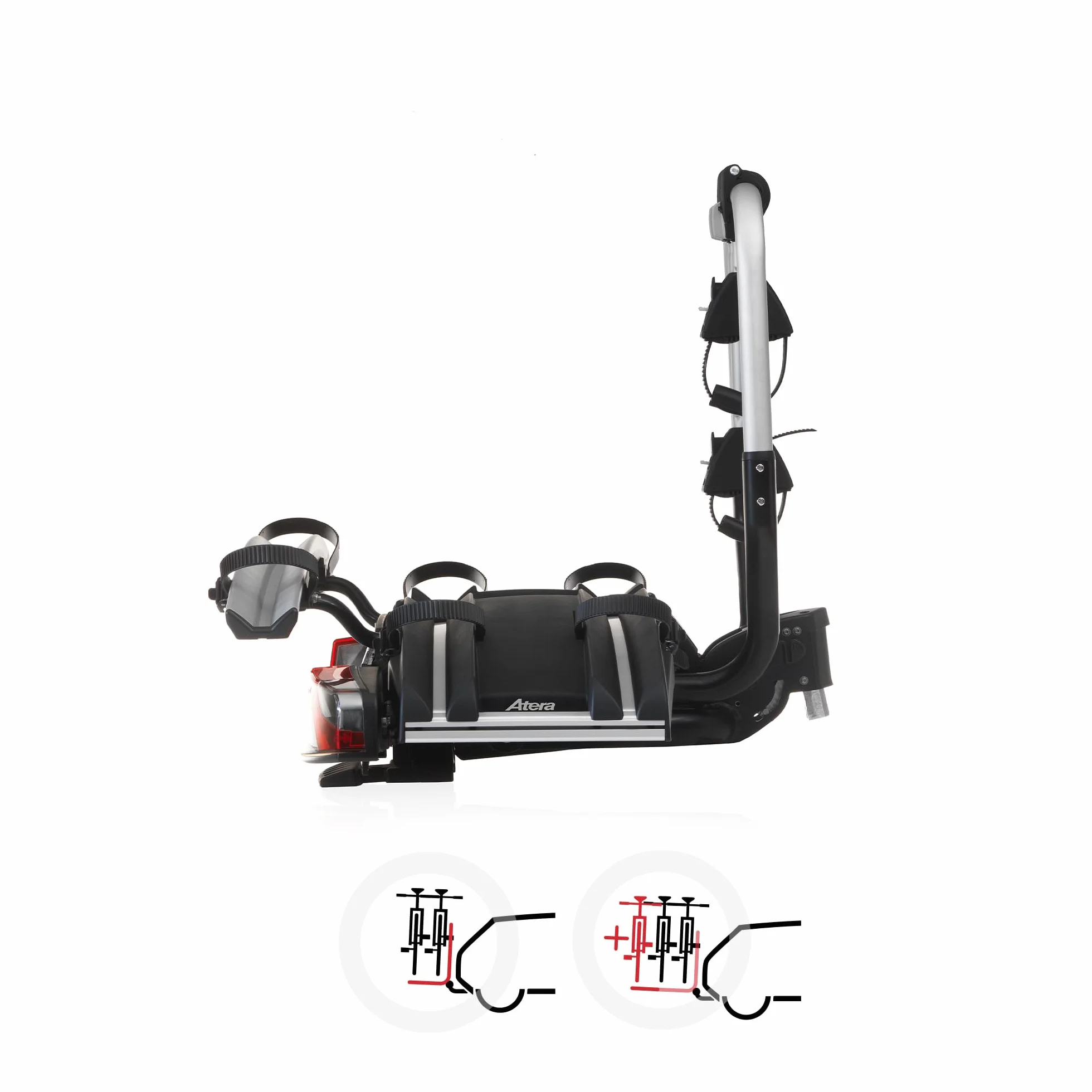 Atera Genio Pro Advanced bagażnik rowerowy składany na 2 rowery e-bike srebrny
