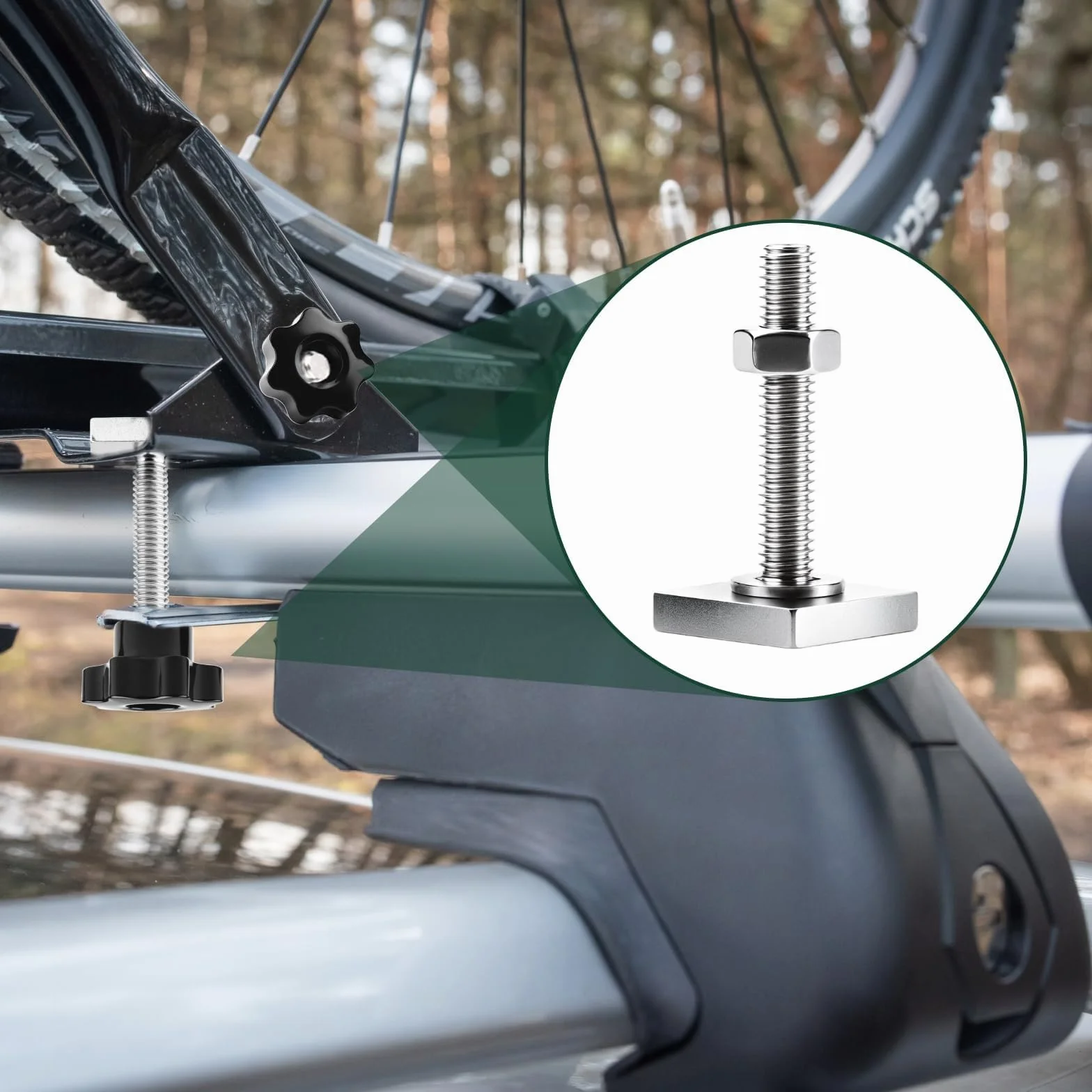 SWTYExt 4 adaptery do rowka T M6 x 35 mm, kompatybilne z bagażnikiem dachowym Thule M6, stal nierdzewna z nakrętkami, podkładki do bagażnika rowerowego, bagażnika dachowego 20 x 20 mm