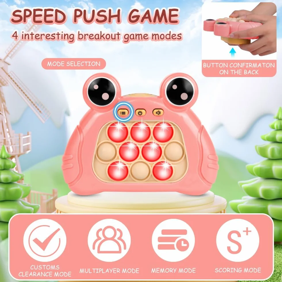 Ainiv Push Bubble Game, zabawka Push Pop It Fidget, ręczna, szybka gra push, Relieving Stres, Pop Fidget Game, stres i lęk - różowa