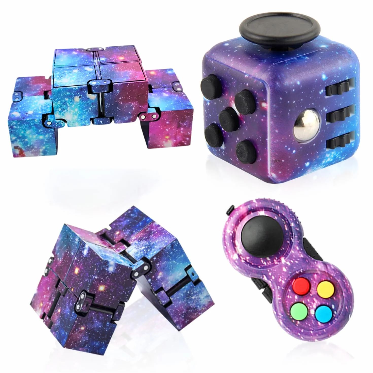 3 szt. zabawka Fidget na palce z kostką, Infinity Cube Toy, kontroler Fidget, antystresowy lęk, ulga lęku, prezent dla dorosłych w biurze, dla dzieci