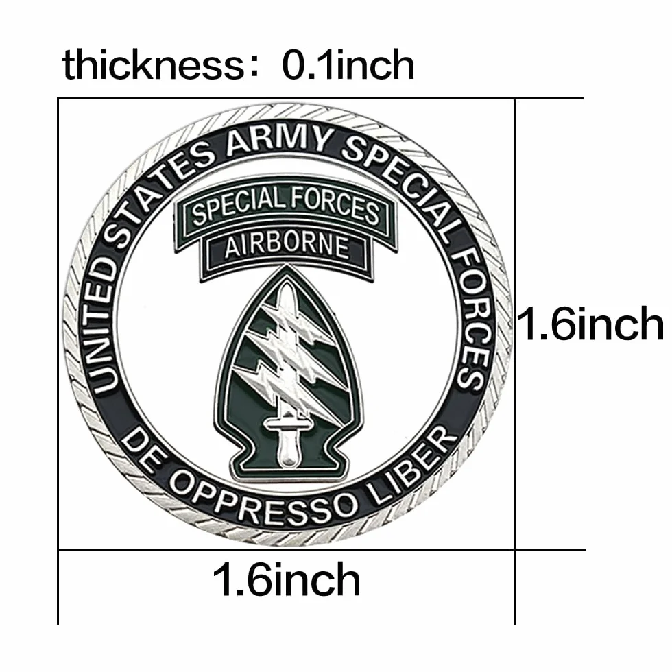 United States Army Special Forces Airborne Challenge Coin 1775 Metalowy medal z plastikowym etui sztuka rzemiosło pamiątka