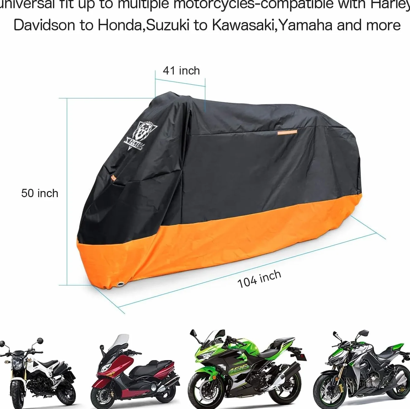 XYZCTEM Pokrowiec na motocykl – wodoodporna ochrona na wszystkie pory roku – precyzyjne dopasowanie do rowerów turystycznych o przekątnej ekranu 108 cali – chroni przed kurzem i zabrudzeniami,
