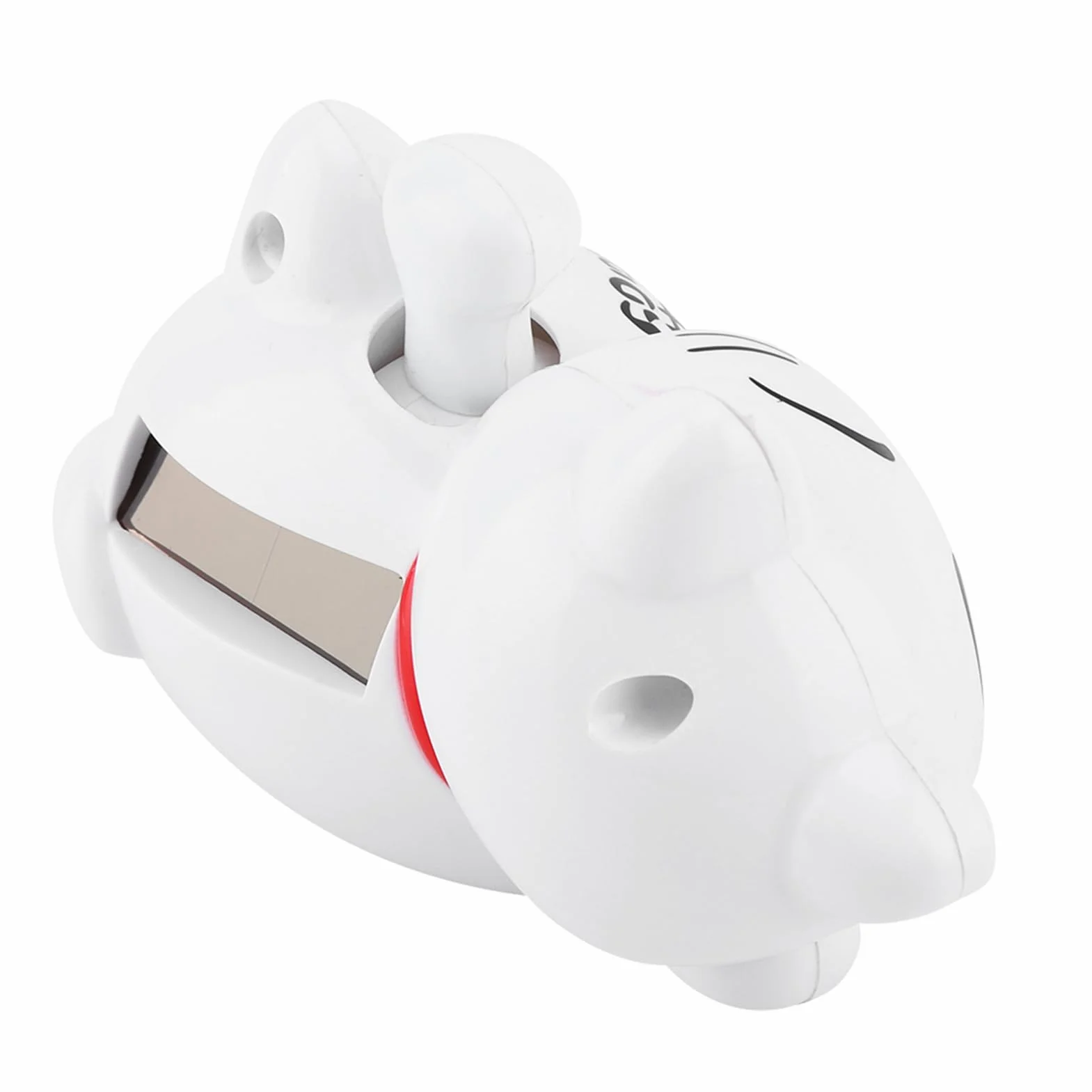 Solarbetriebene Maneki Neko LuckyCat Fortune Begr¨¹?ung Winken Arm Up Faule Liegen Reichtum Fortune Cat Home Stores Auto Feng Shui Dekor Wei?(# 2)